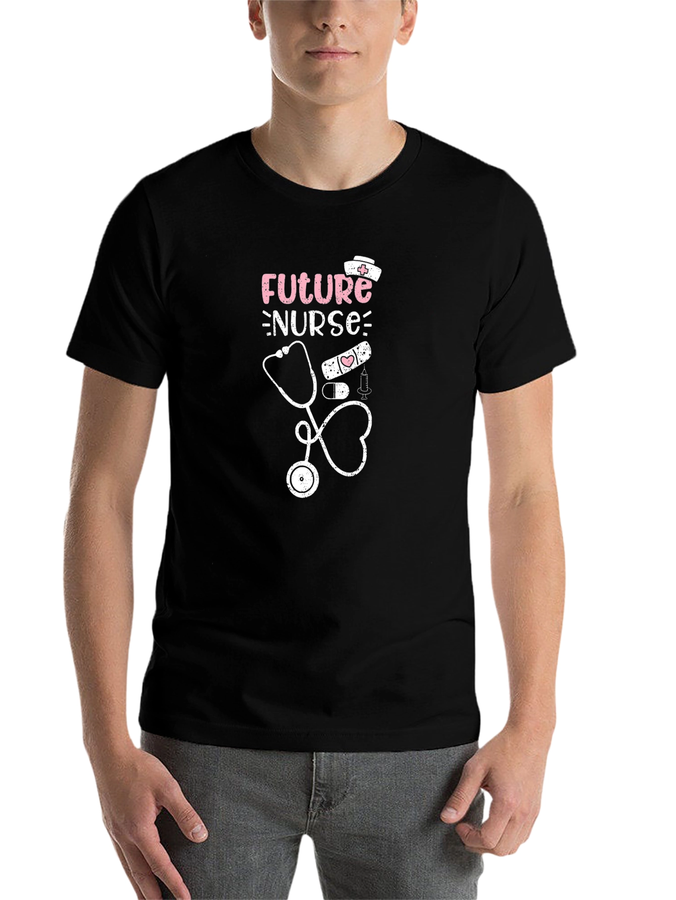 Black Future Nurse T-Shirt - Medical Profession Tee view 7