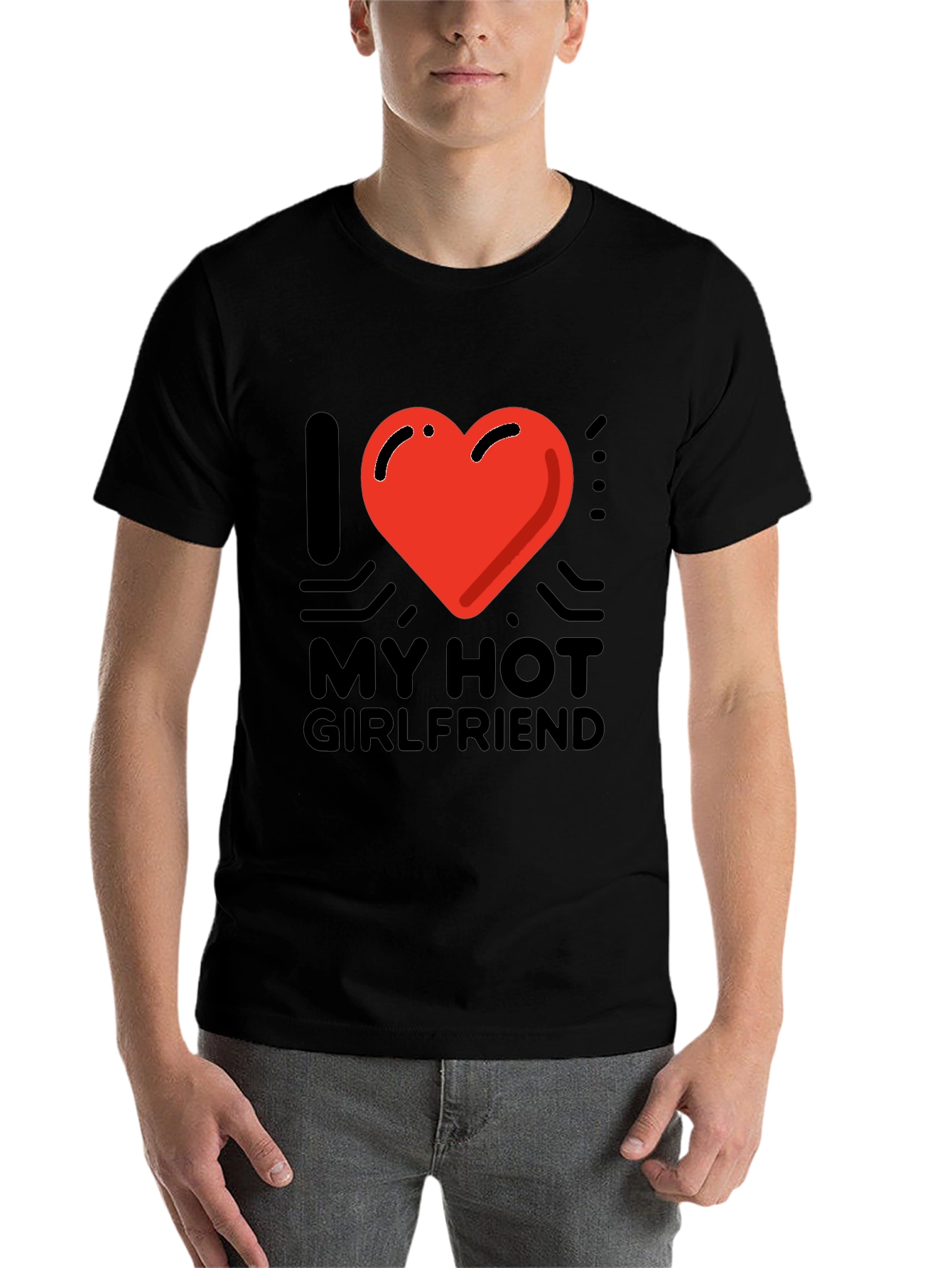 Black I Heart My Hot Girlfriend Graphic Tee - Black view 7