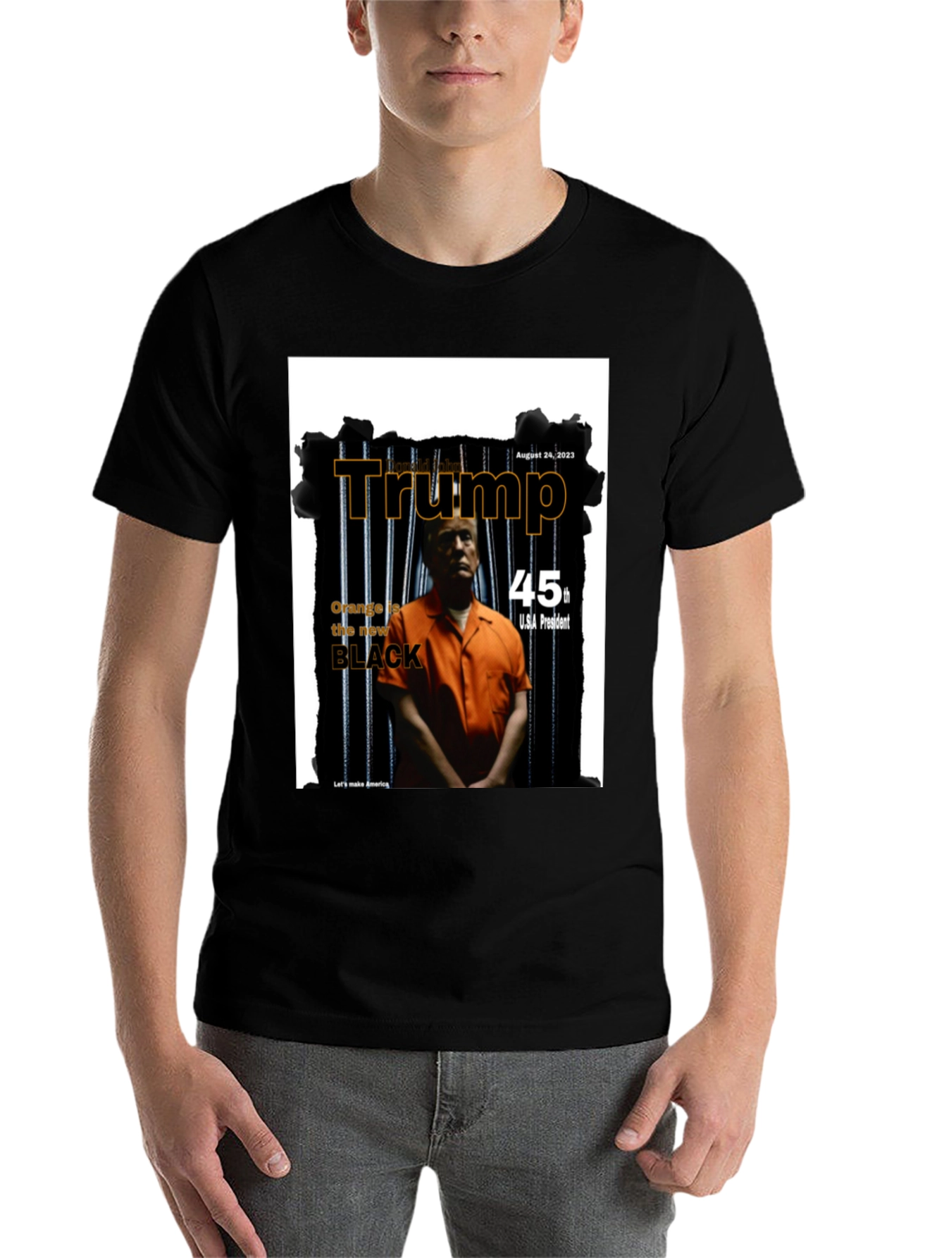 Black Trump Mugshot T-Shirt - Political Statement Tee view 7