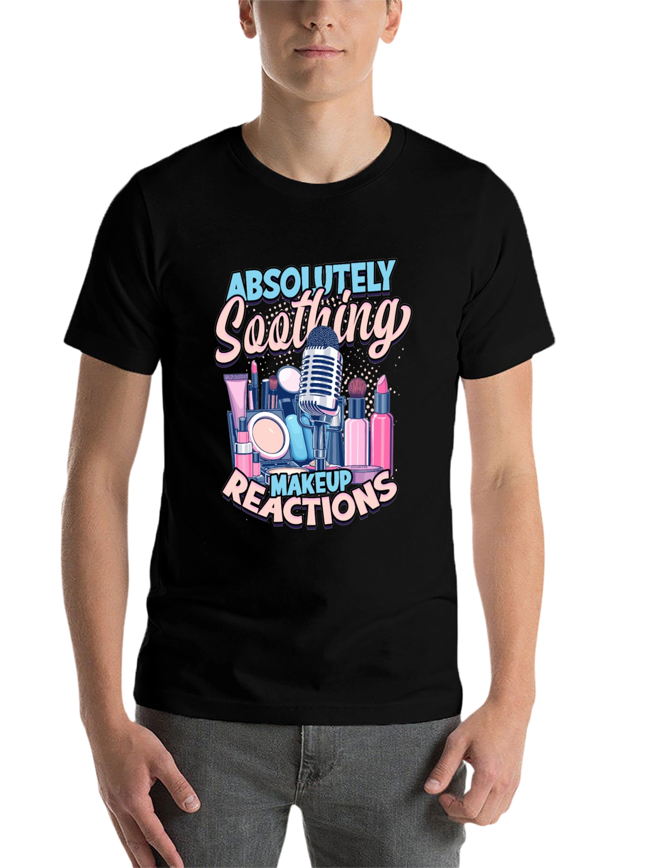 Black Soothing Makeup Reactions T-Shirt view 7