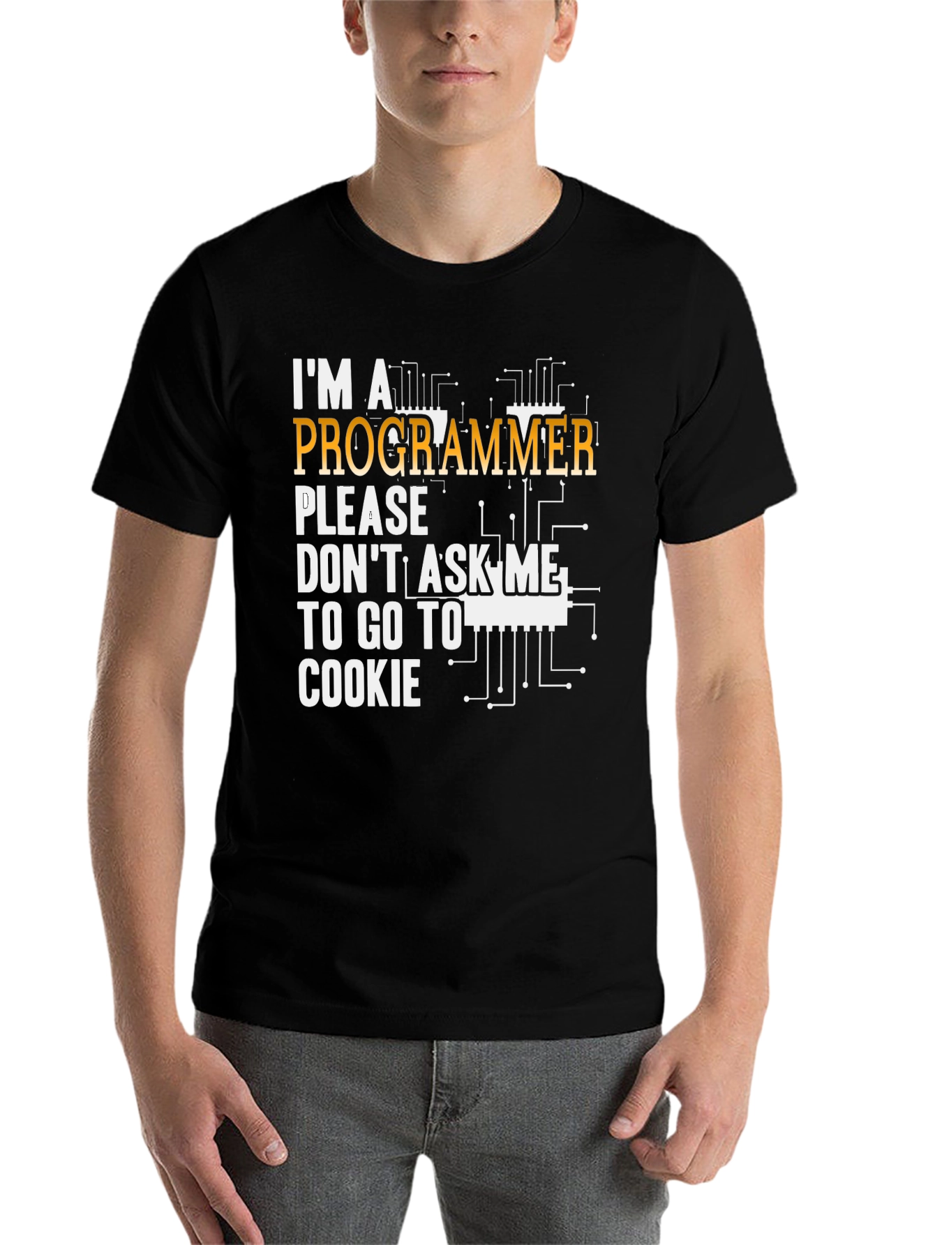 Black I'm a Programmer Graphic T-Shirt view 7