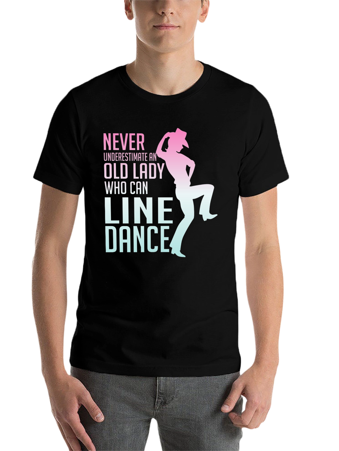 Black Line Dance Old Lady Graphic Tee view 7