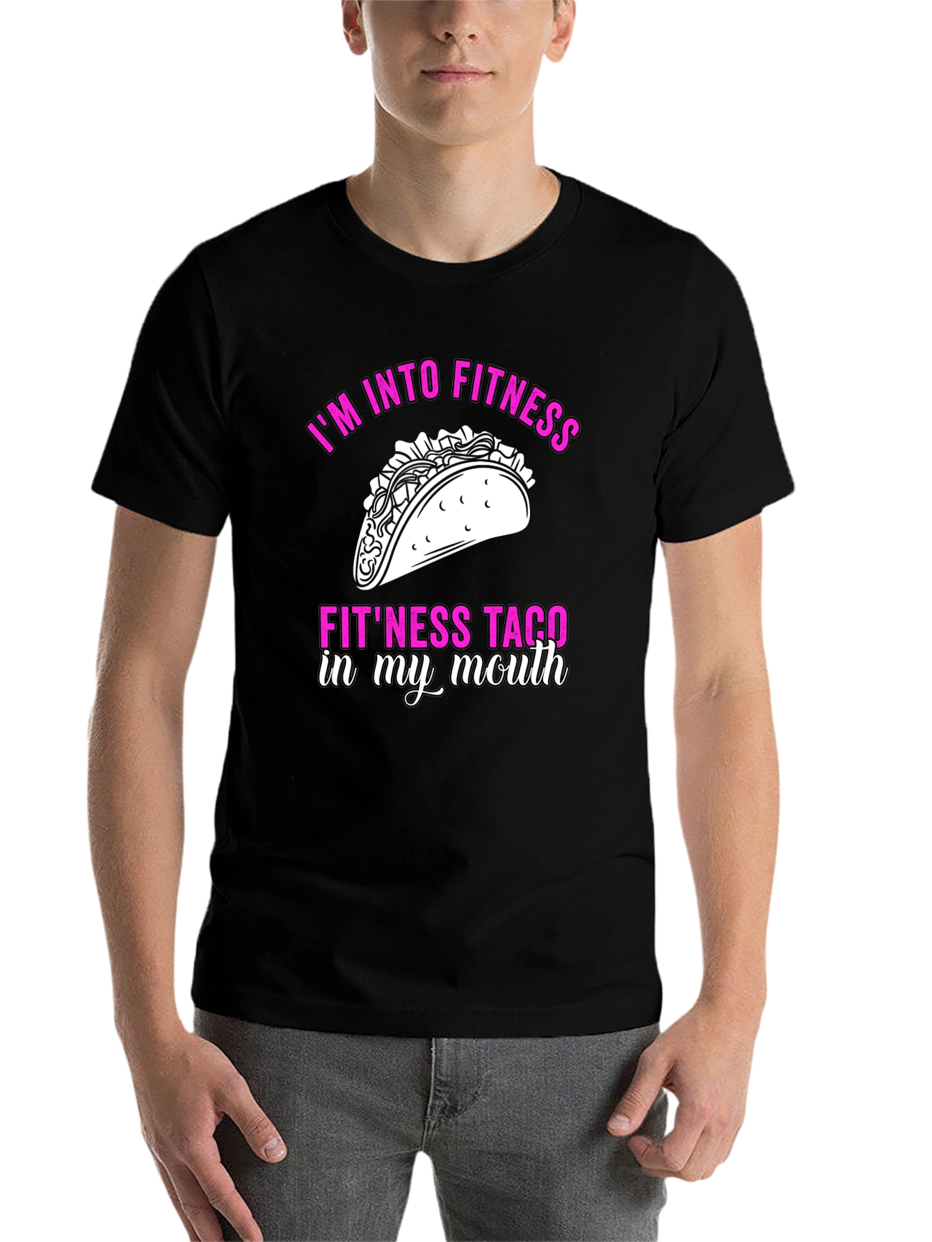 Black Fitness Taco T-Shirt - Funny Workout Tee view 7