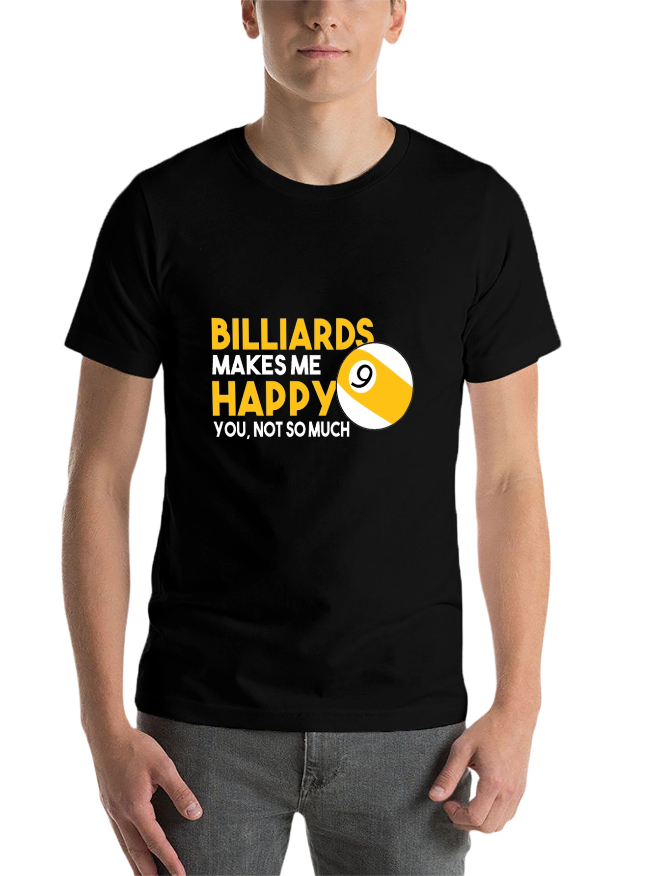 Black Billiards Makes Me Happy T-Shirt view 7