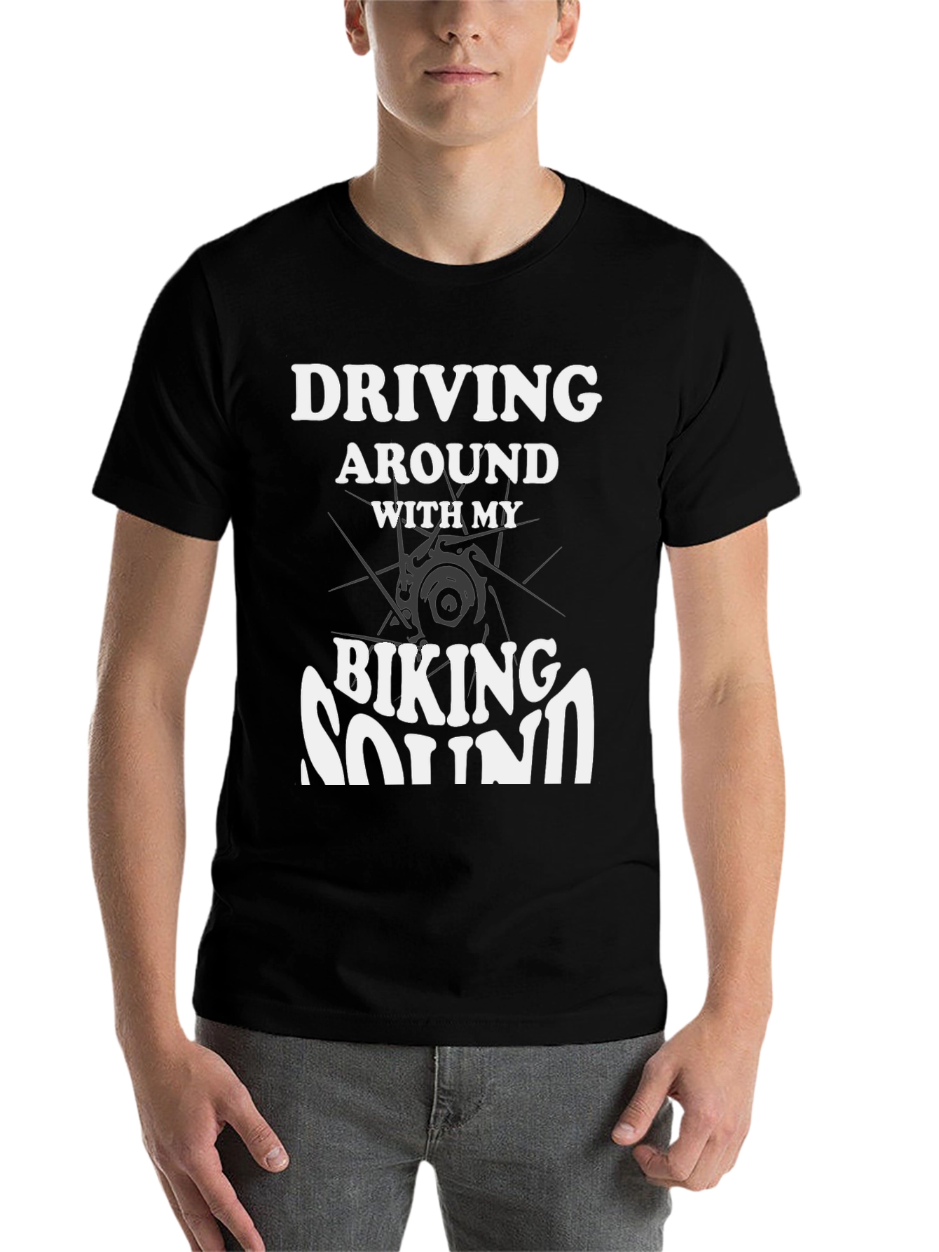 Black Biking Sound Black Graphic Tee view 7