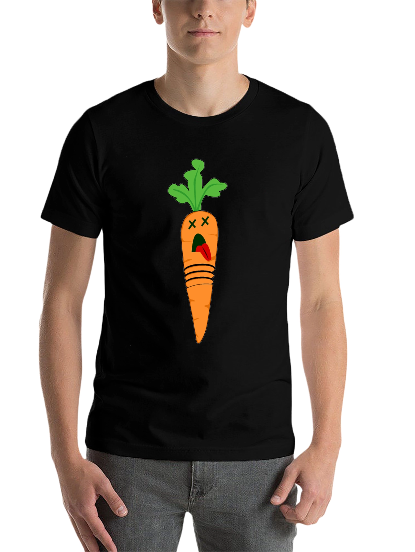 Black Funny Carrot T-Shirt - Dead Carrot Design view 7