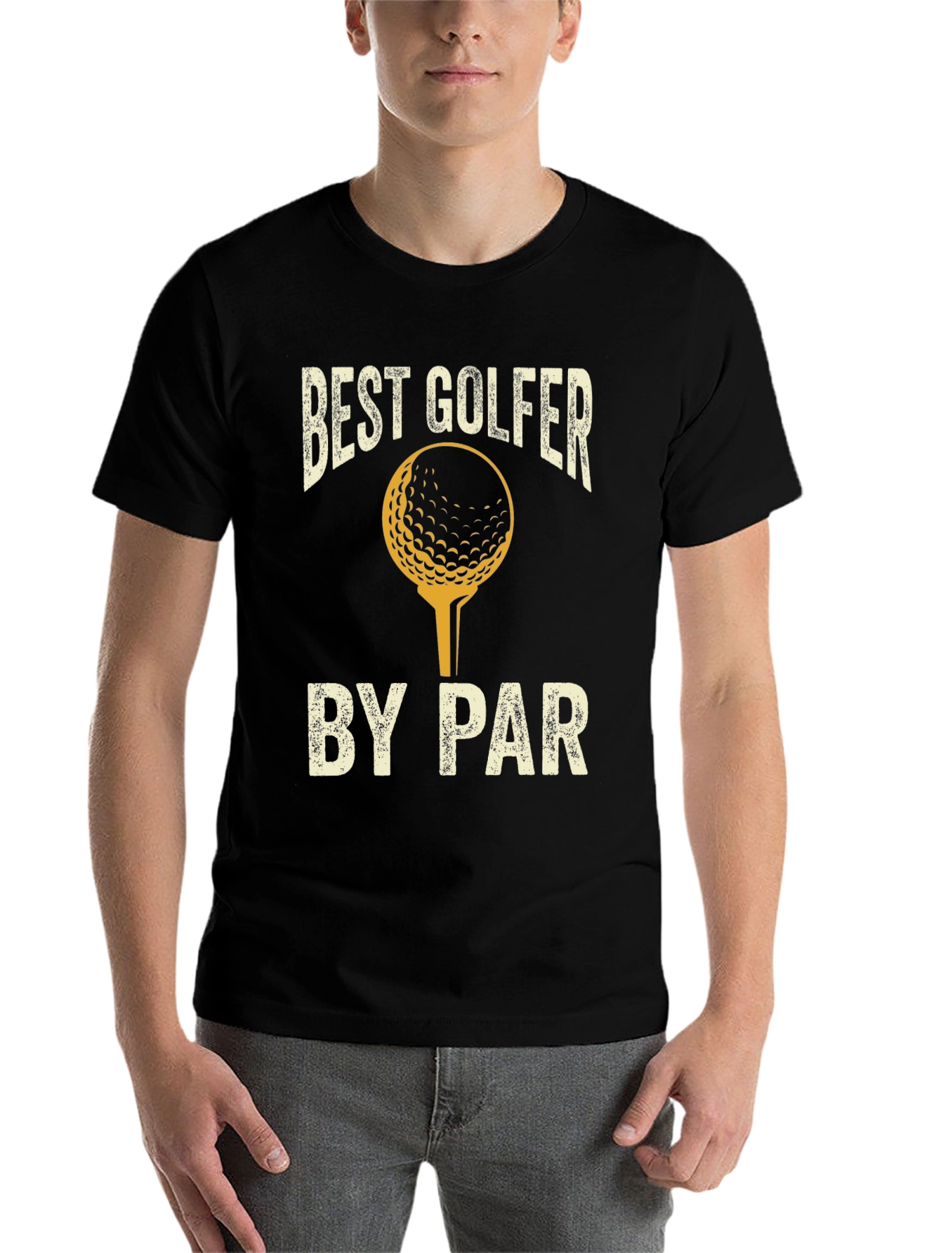 Black Best Golfer by Par T-Shirt Golf Tee view 7