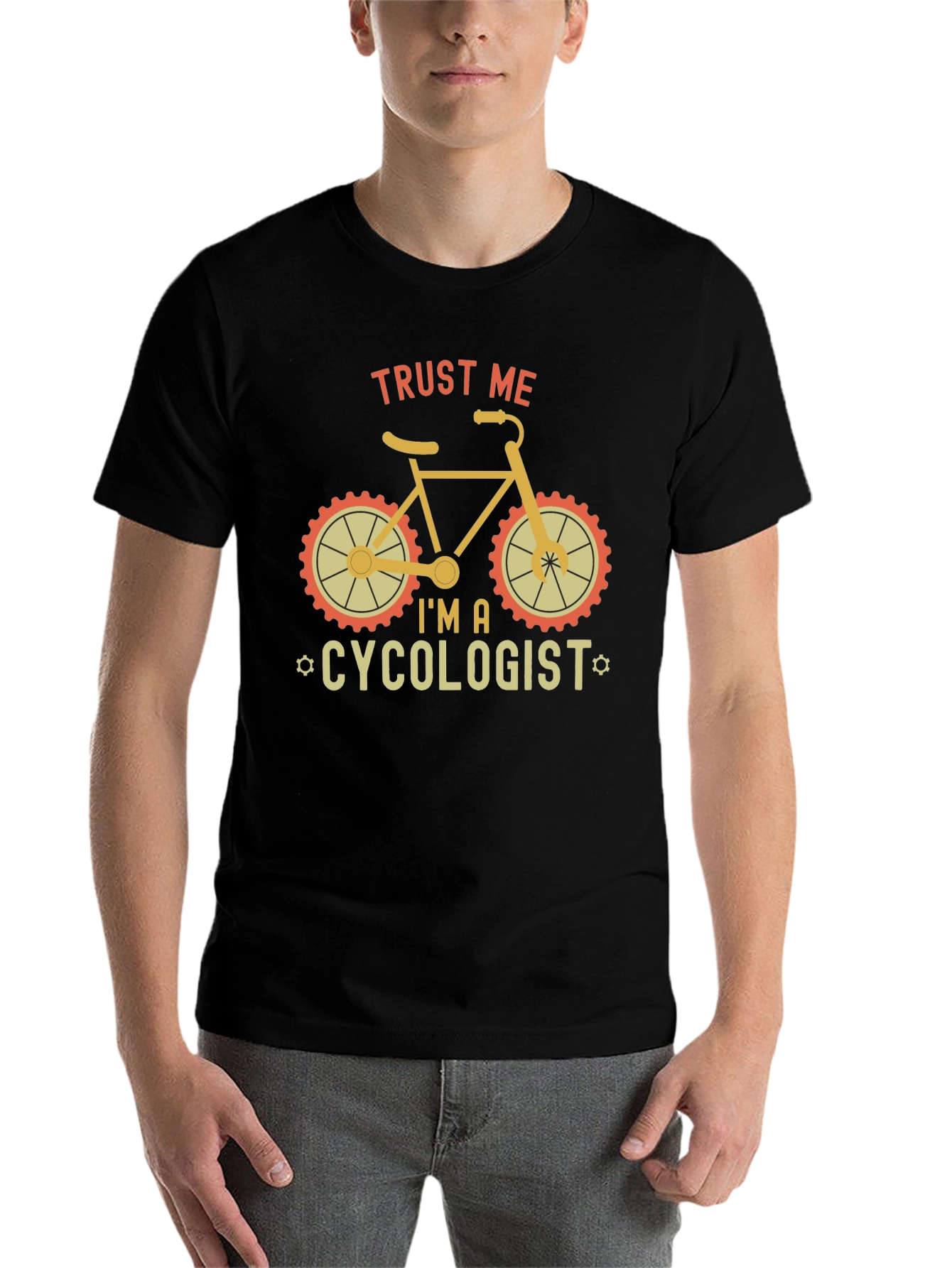 Black Trust Me I'm A Cycologist T-Shirt view 7