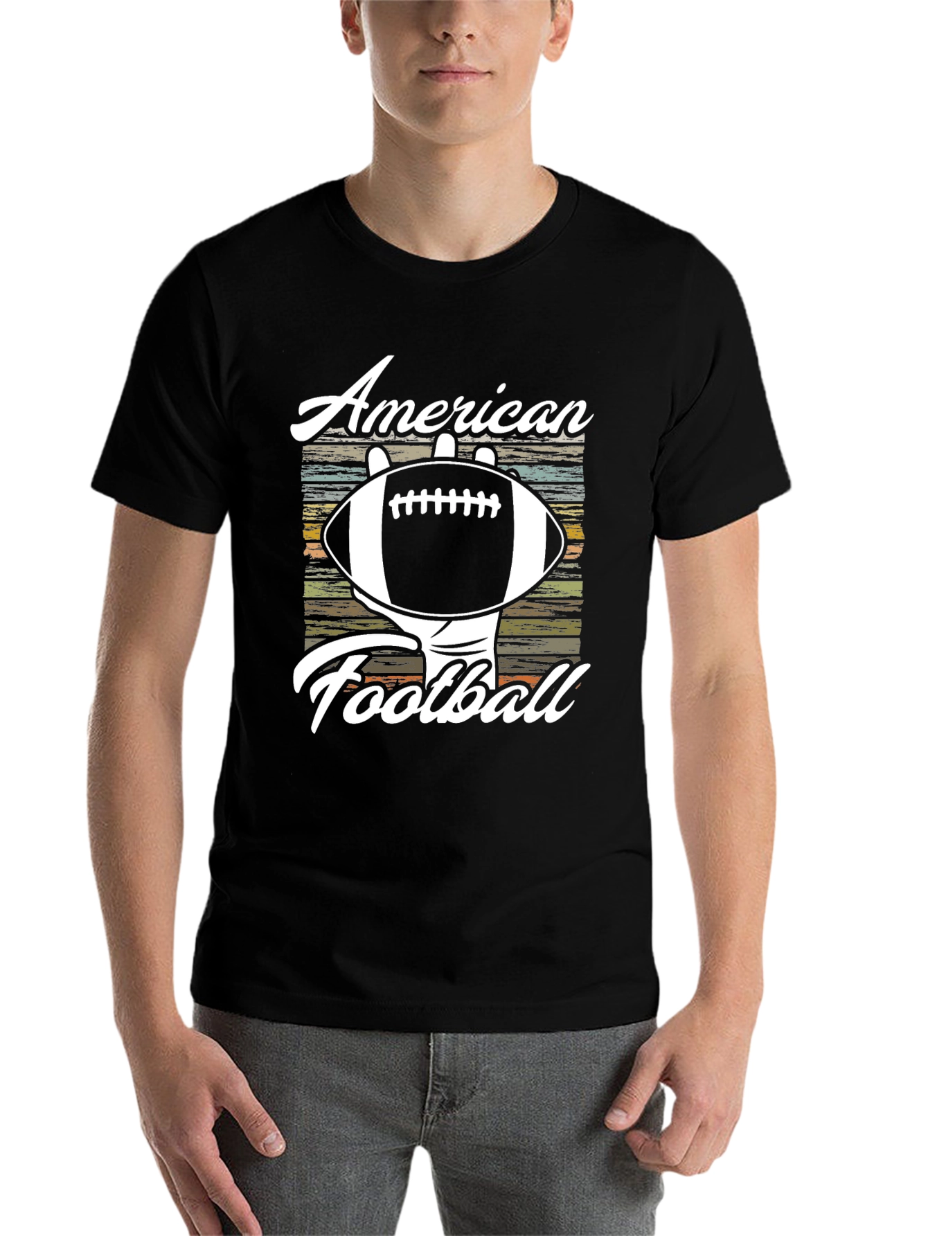 Black American Football Graphic Tee view 7