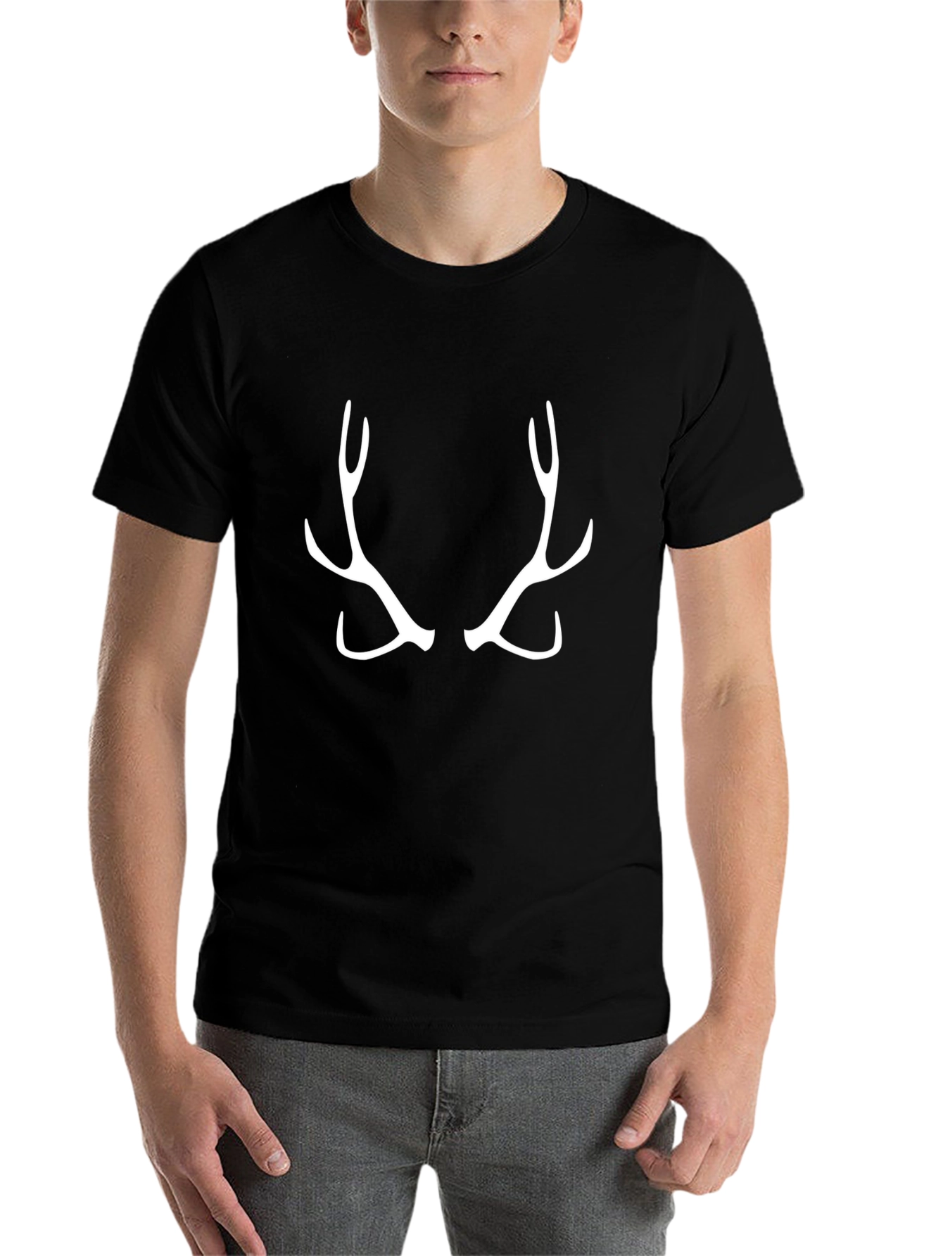 Black Antler Graphic Tee - Black Casual Shirt view 7