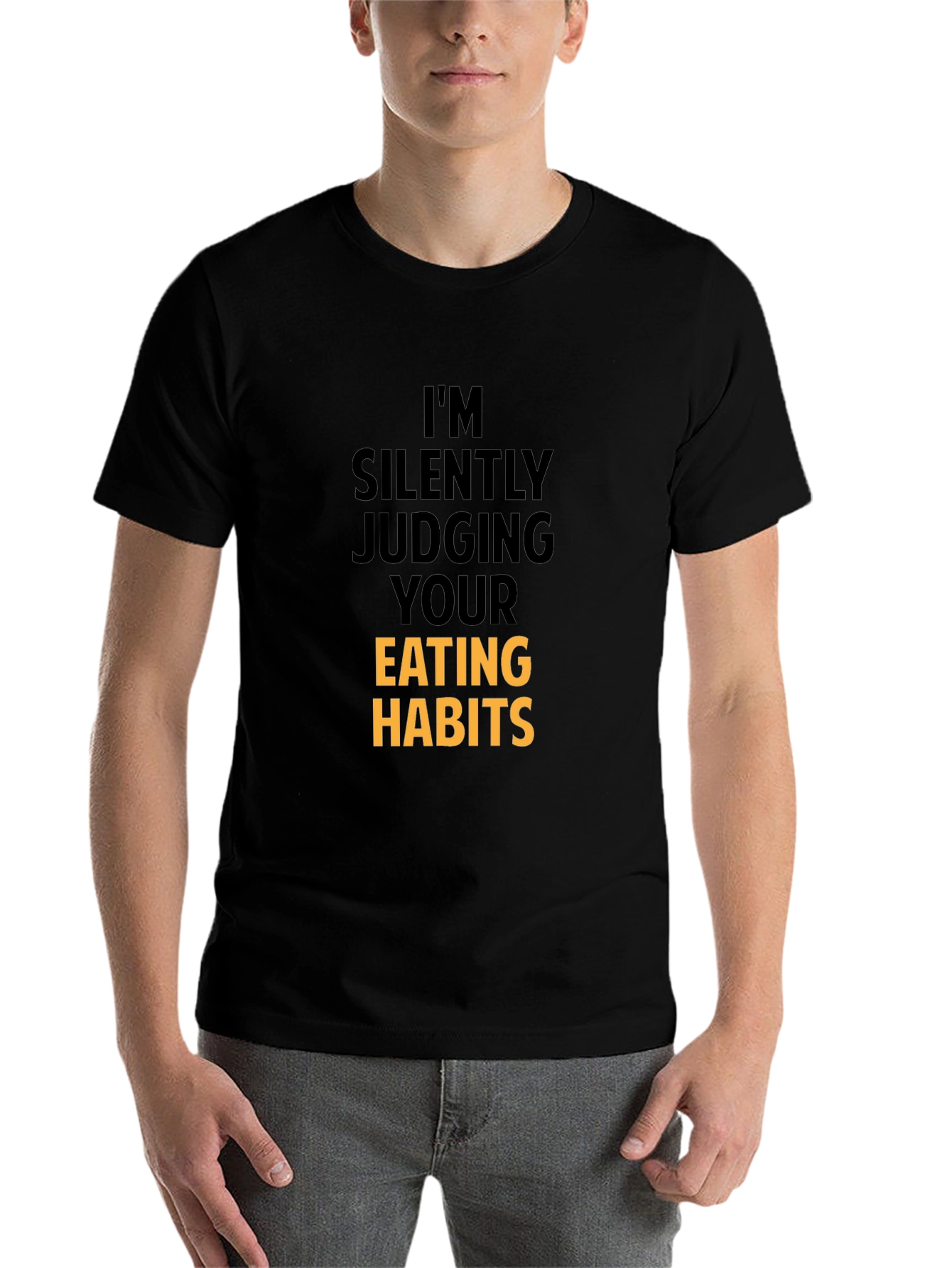 Black Funny Eating Habits Graphic Tee - Black view 7