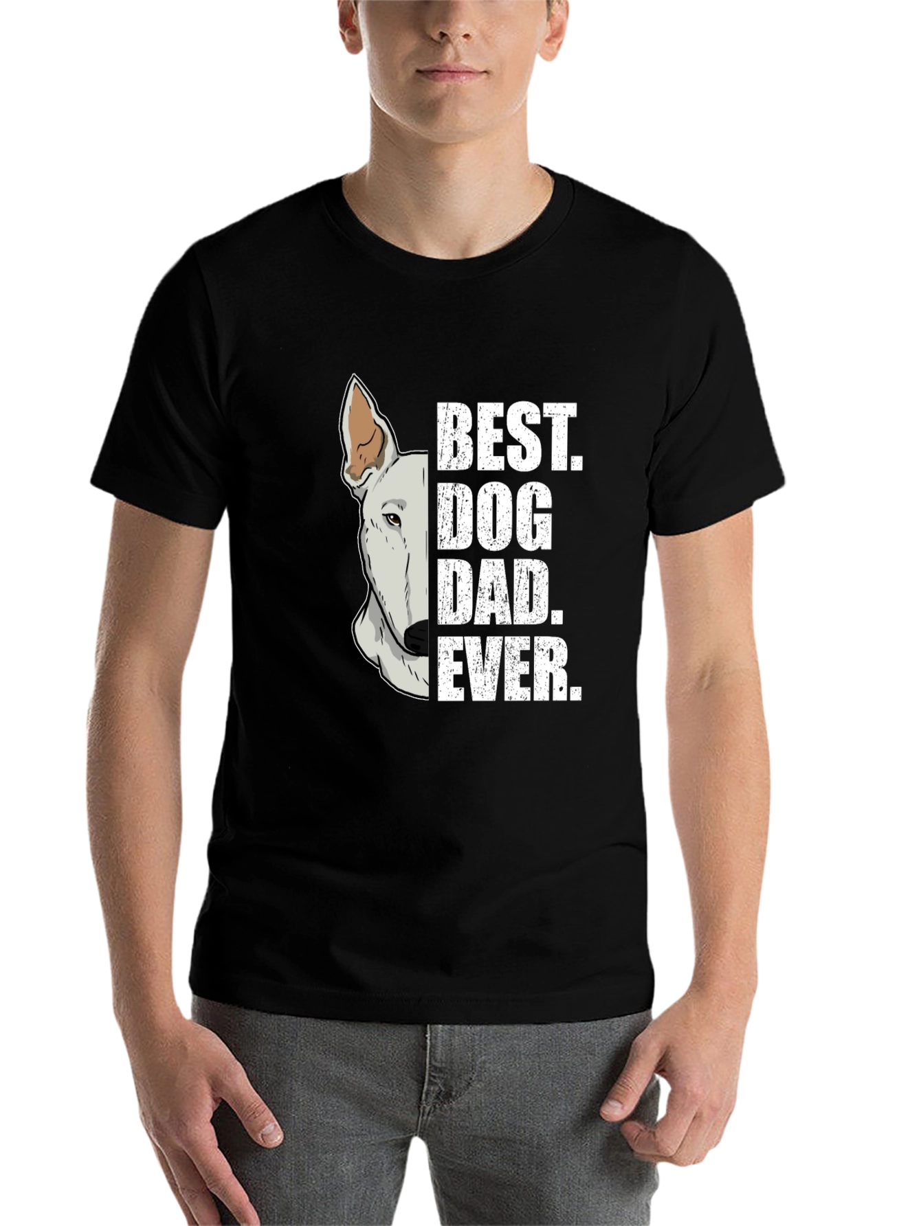 Black Best Dog Dad Ever Graphic T-Shirt view 7