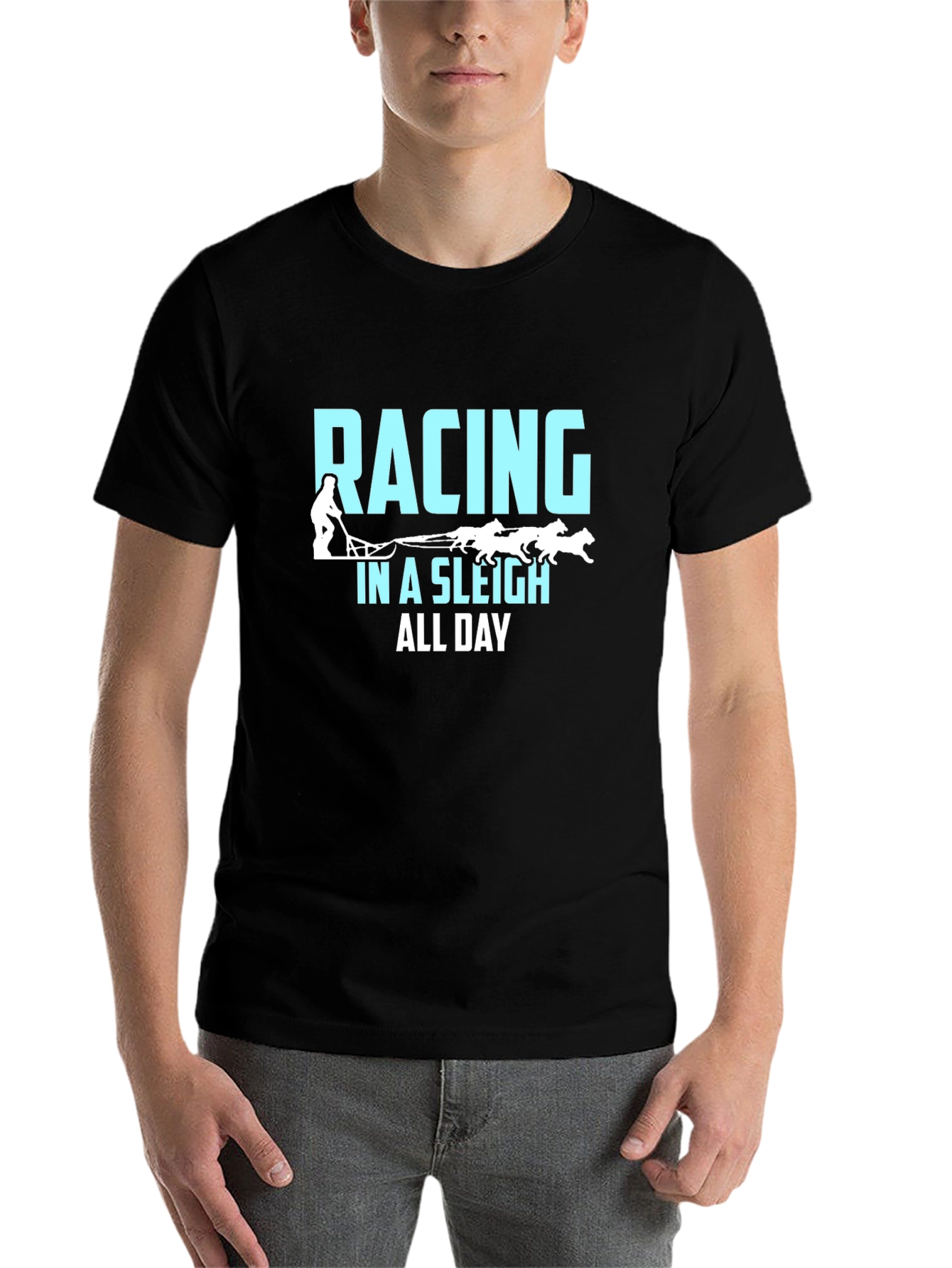 Black Racing in a Sleigh All Day Graphic Tee view 7
