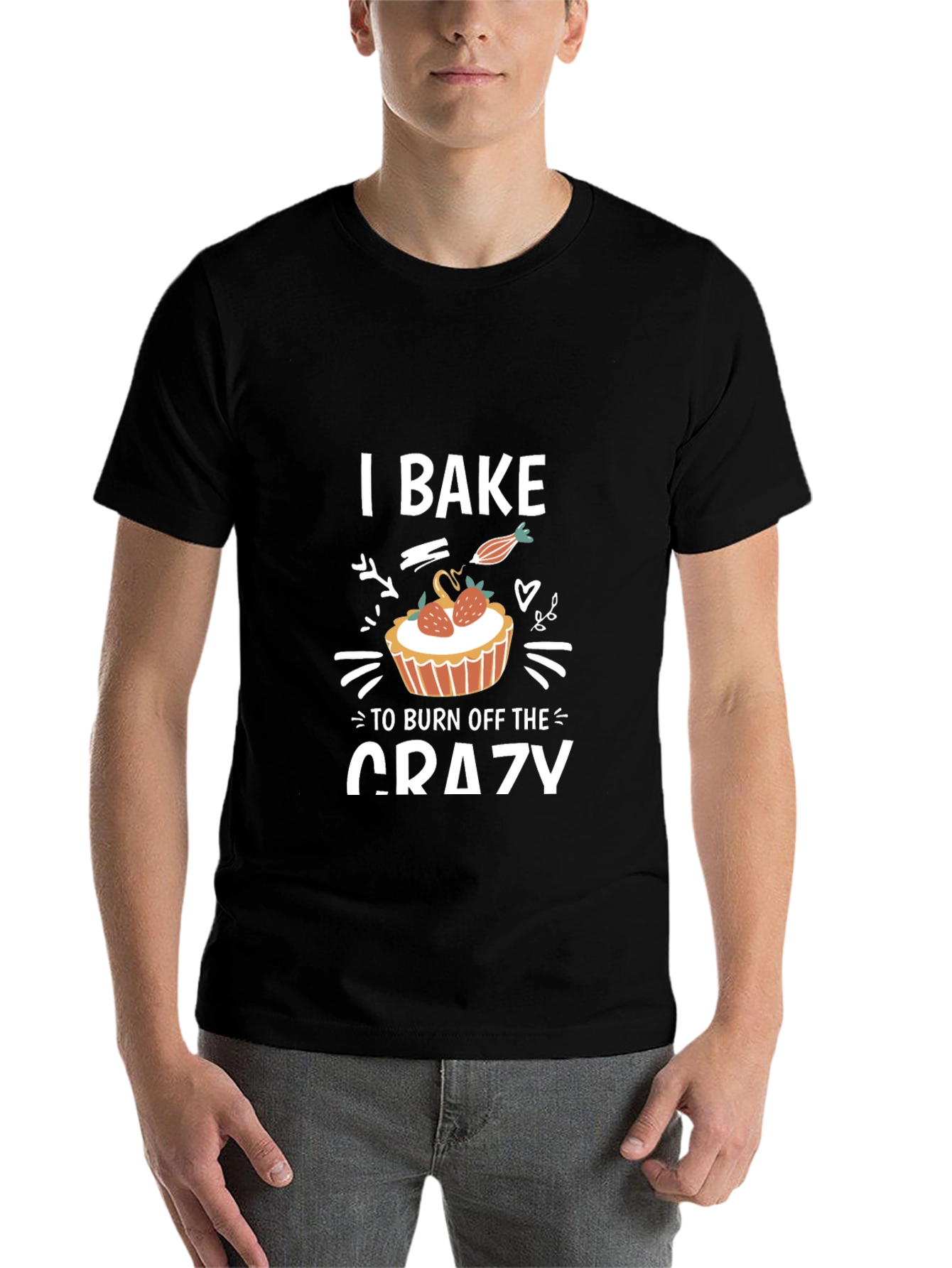 Black I Bake To Burn Off The Crazy T-Shirt view 7