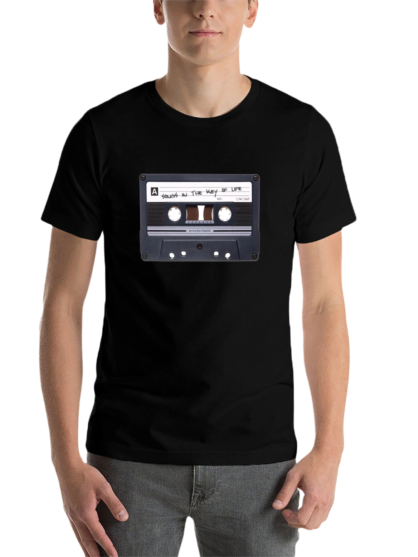 Black Songs in the Key of Life Cassette Tape Graphic T-Shirt view 7