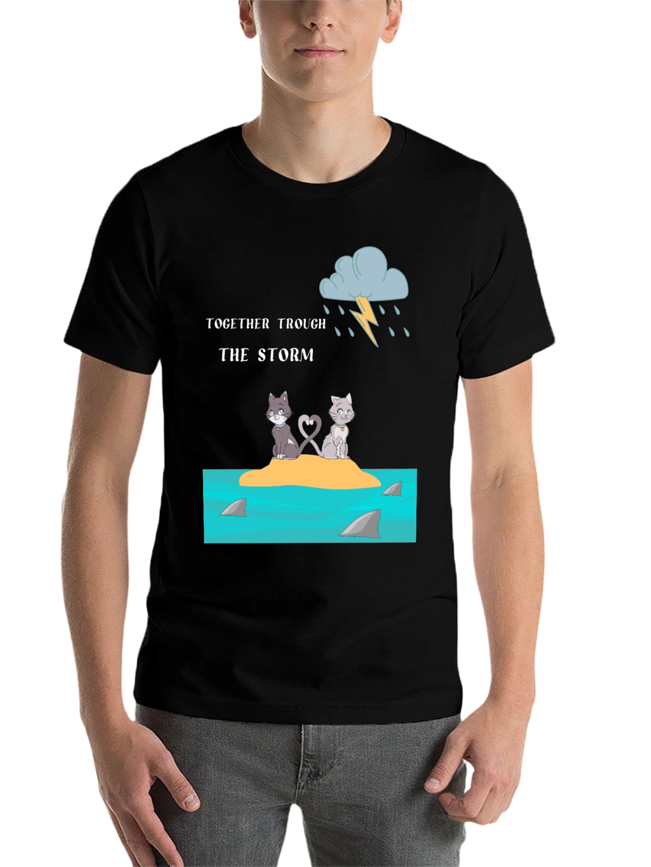 Black Together Through the Storm Graphic Tee view 7