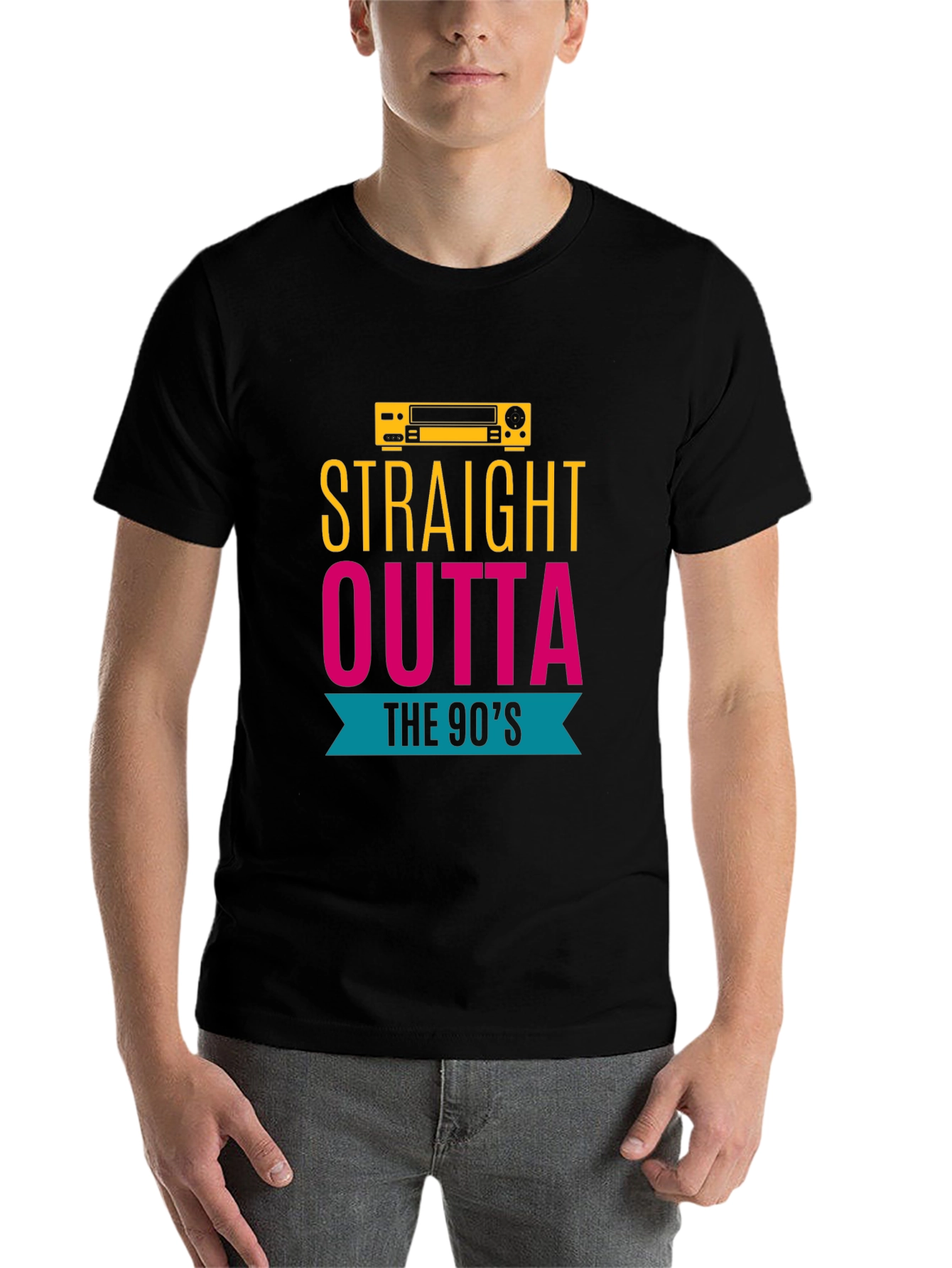 Black Straight Outta The 90's T-Shirt view 7