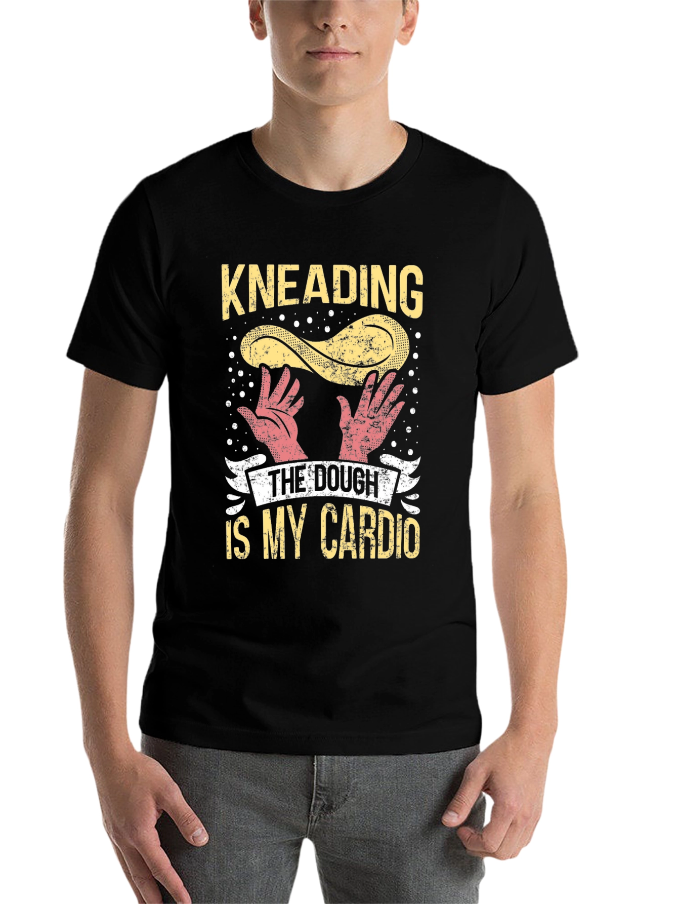 Black Kneading Dough Cardio Graphic T-Shirt view 7