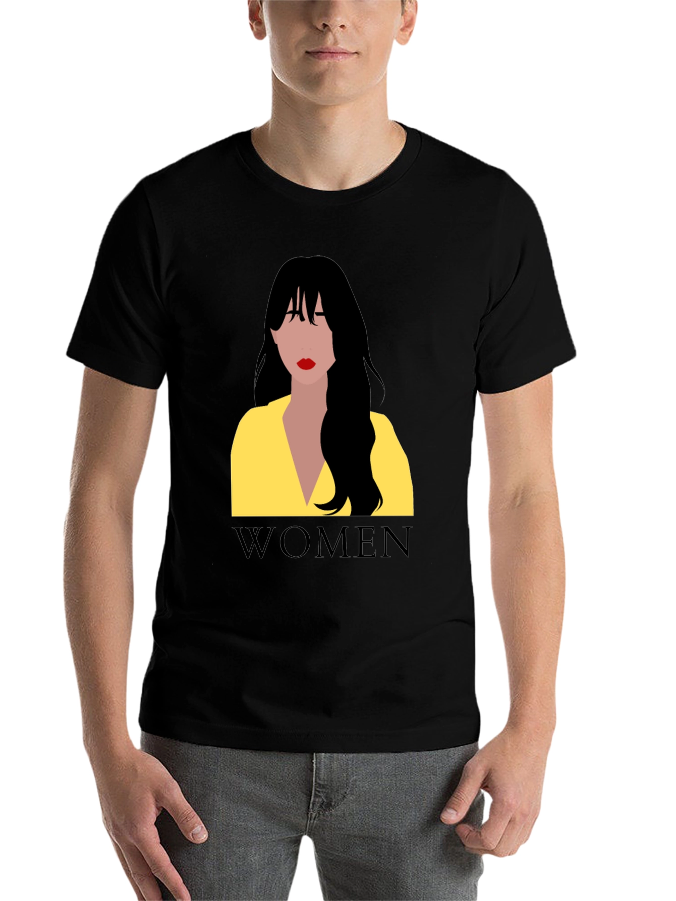 Women Graphic Tee - Black Cotton T-Shirt - 7