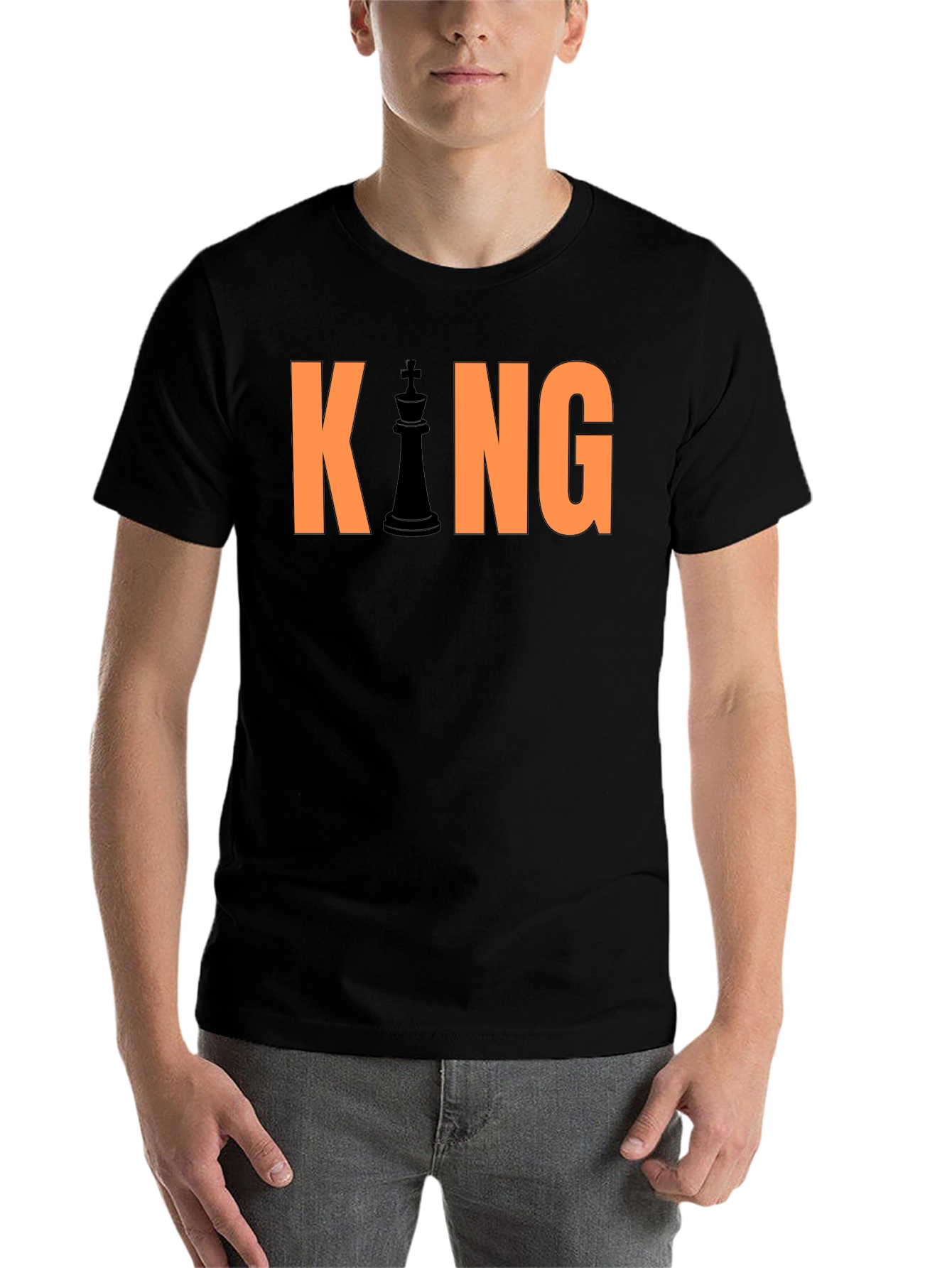 Black King Chess Piece Graphic T-Shirt - Black view 7