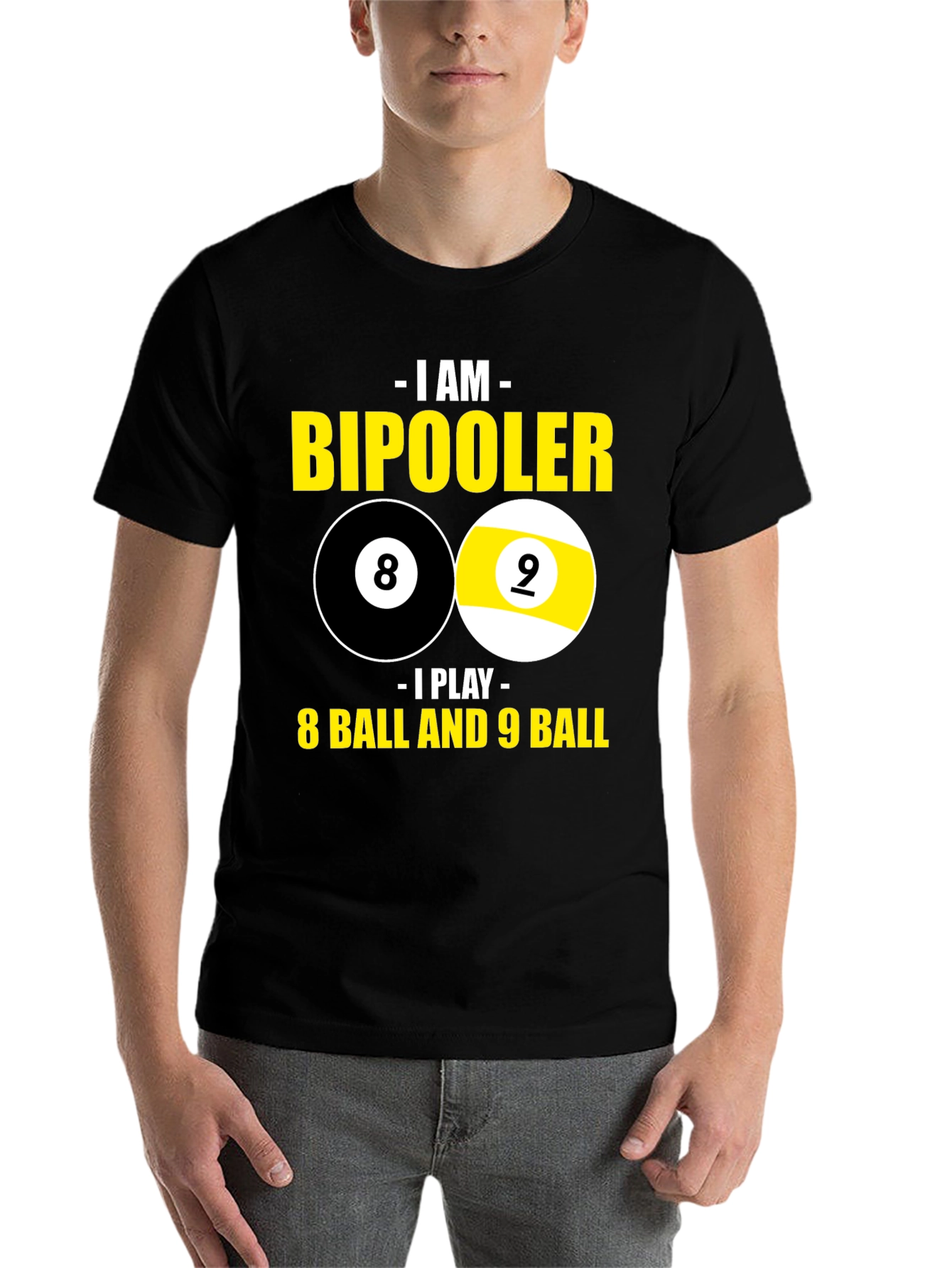 Black Bipooler 8 Ball & 9 Ball Graphic T-Shirt view 7