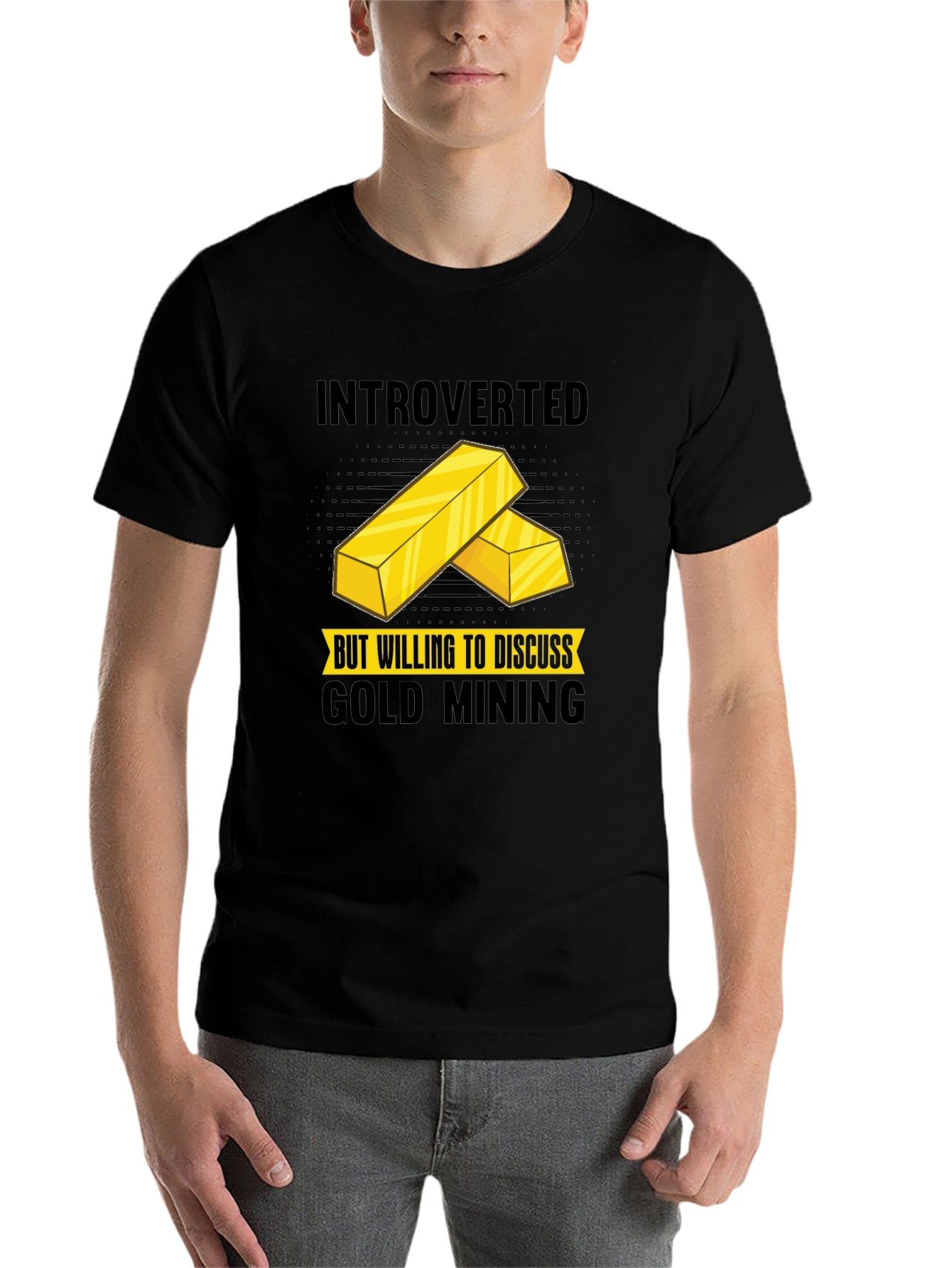Black Introverted Gold Mining T-Shirt view 7