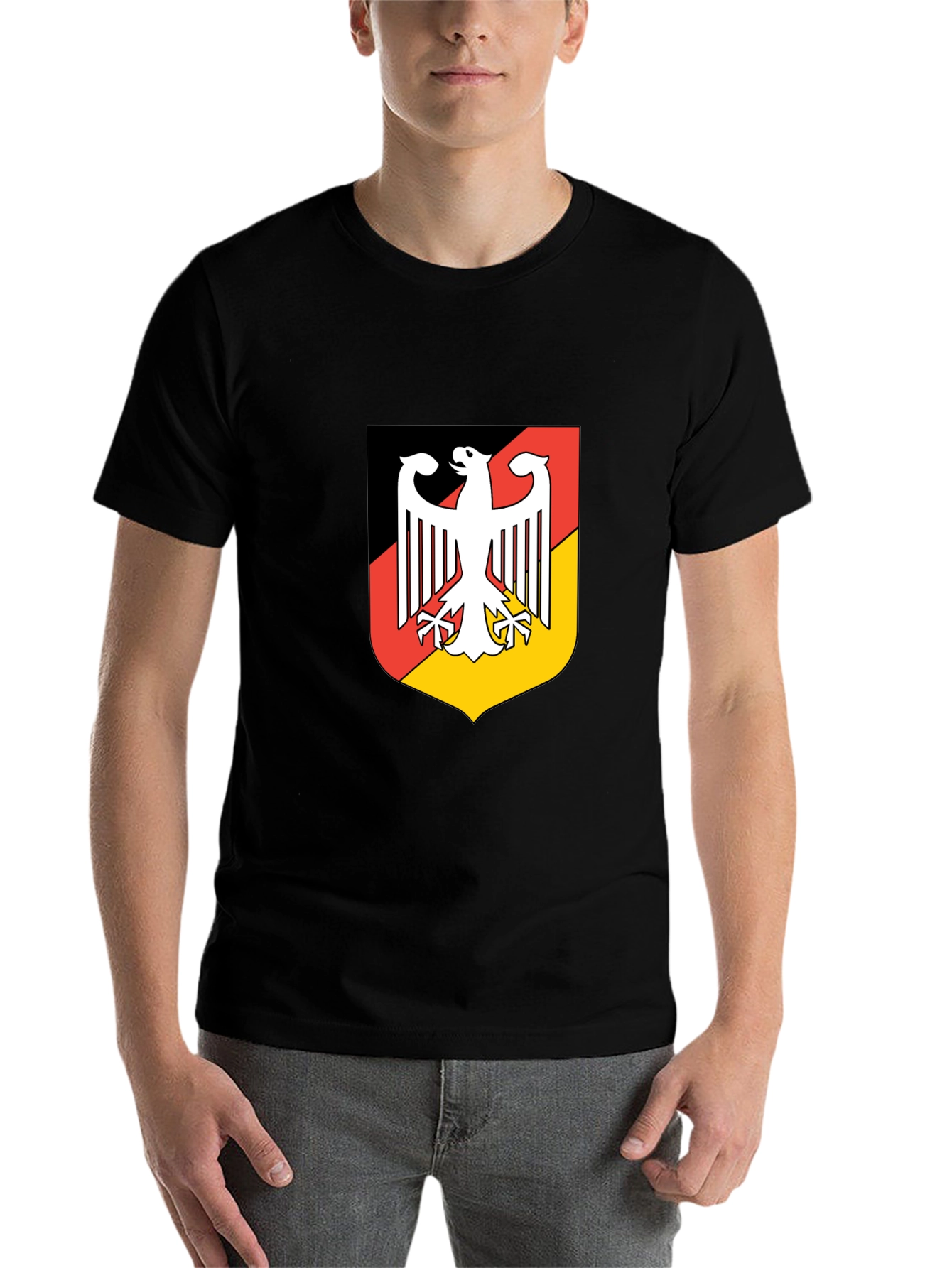 Black German Coat of Arms Graphic Black T-Shirt view 7