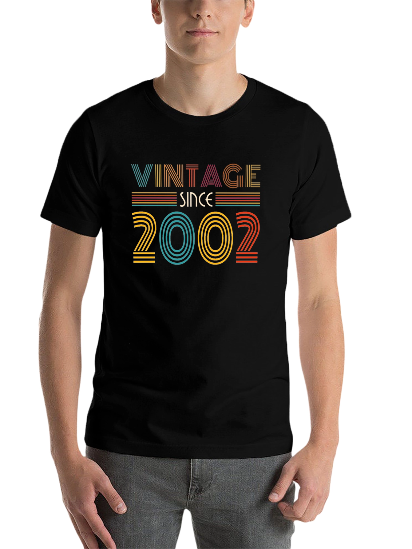Black Vintage Since 2002 Graphic T-Shirt view 7