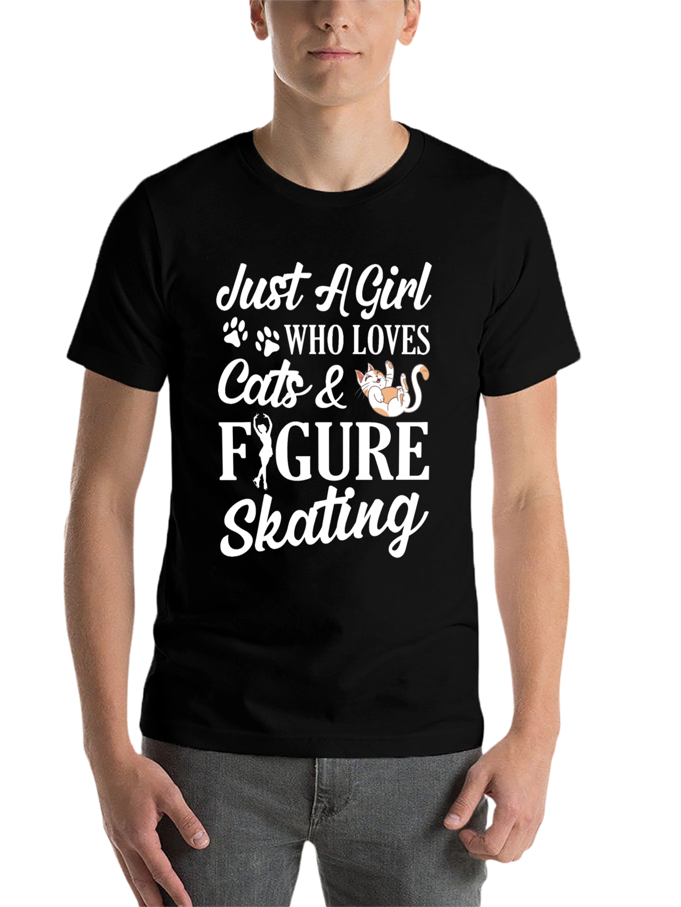 Black Cats & Figure Skating Graphic Tee view 7