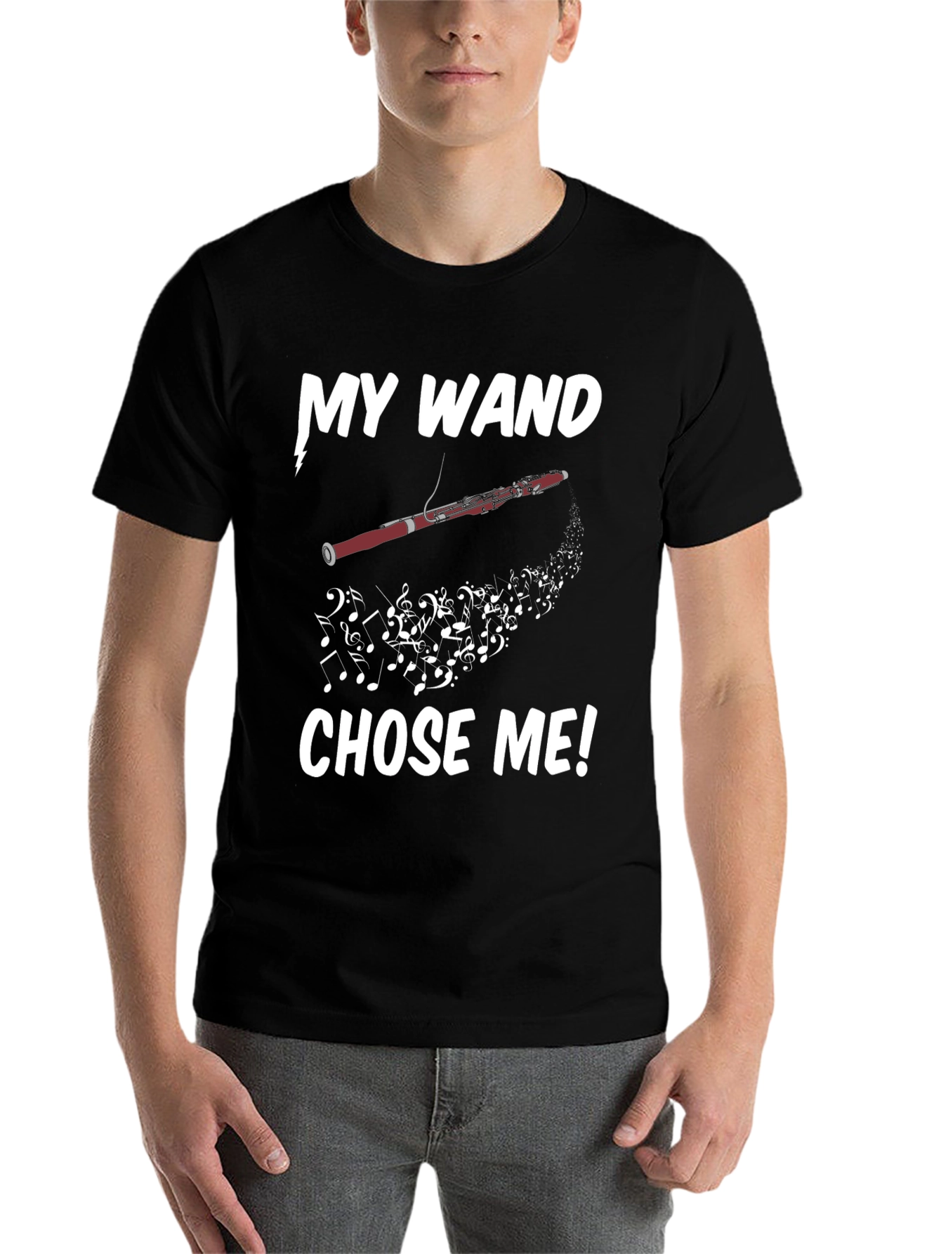 Black My Wand Chose Me Bassoon T-Shirt view 7