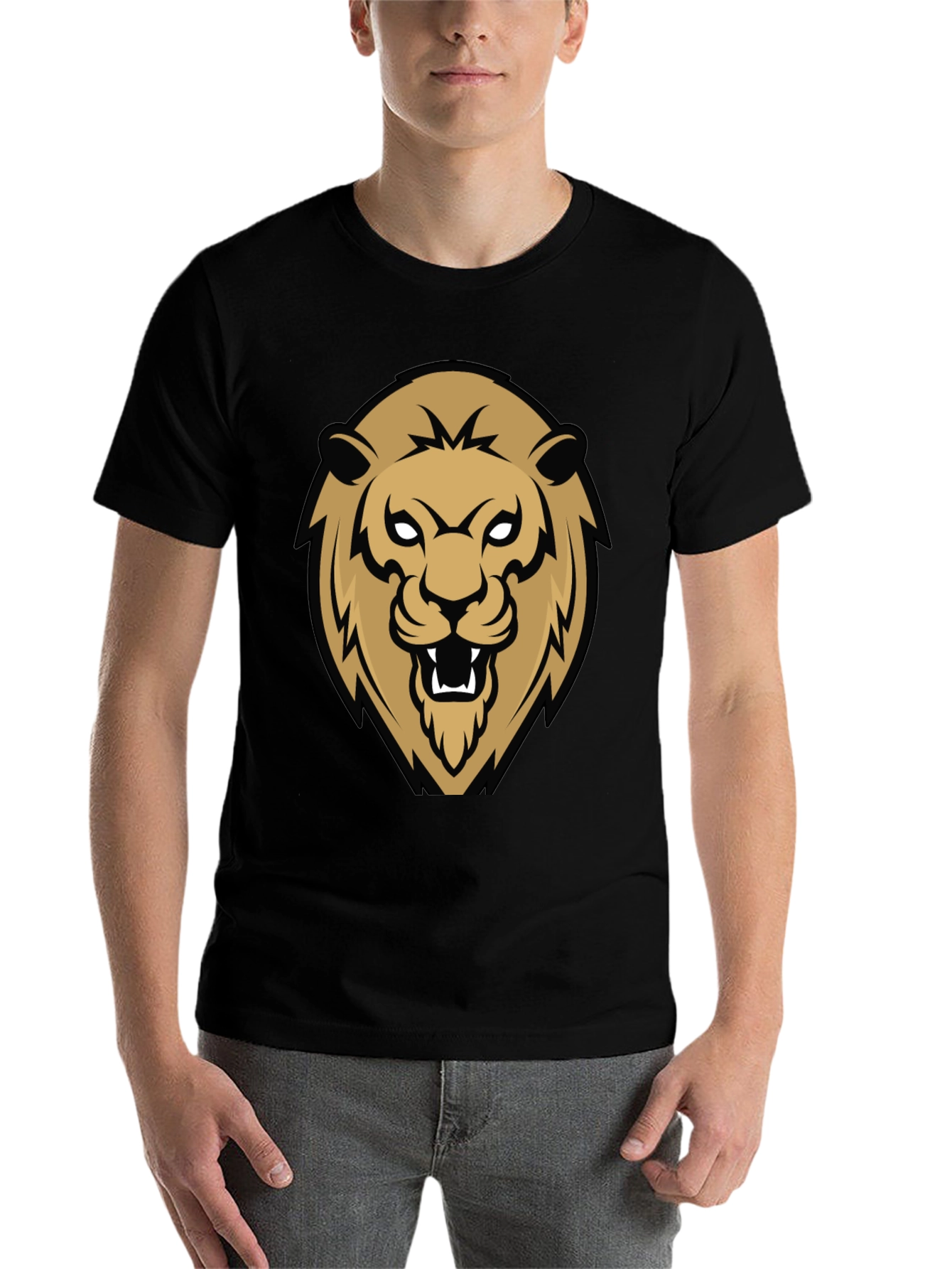 Black Lion Graphic Black T-Shirt view 7