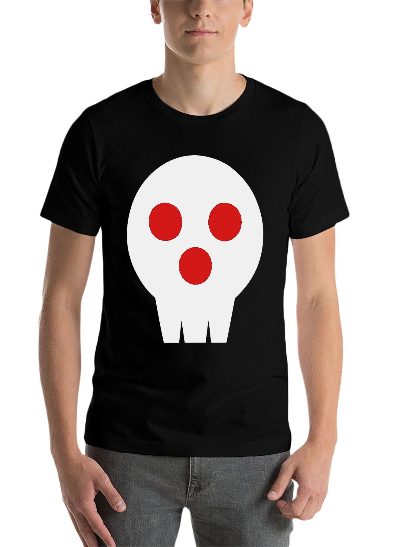 Black Skull Graphic Tee - Black Cotton Blend view 7