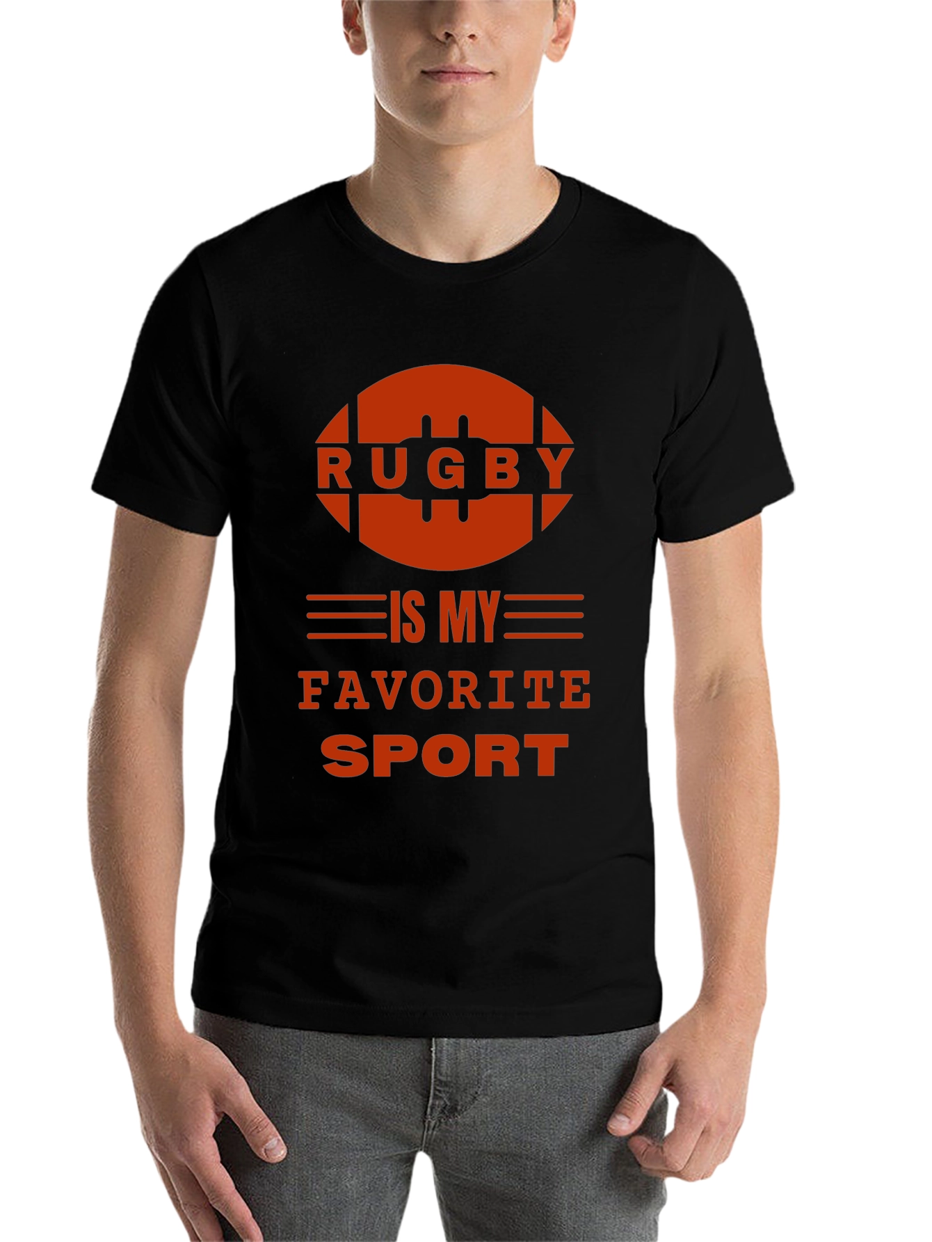 Black Rugby is My Favorite Sport T-Shirt view 7