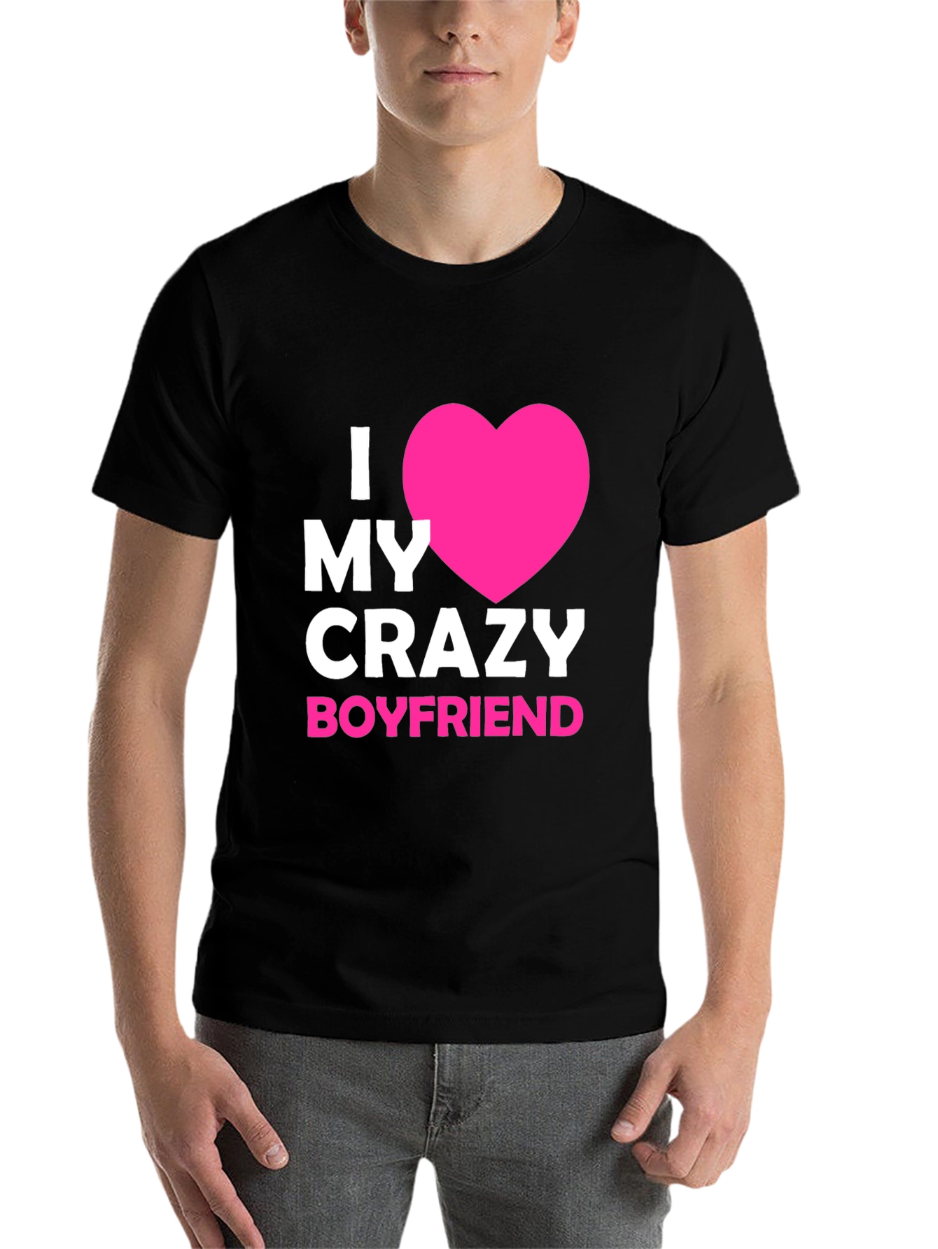 Black I Love My Crazy Boyfriend - Graphic Tee view 7