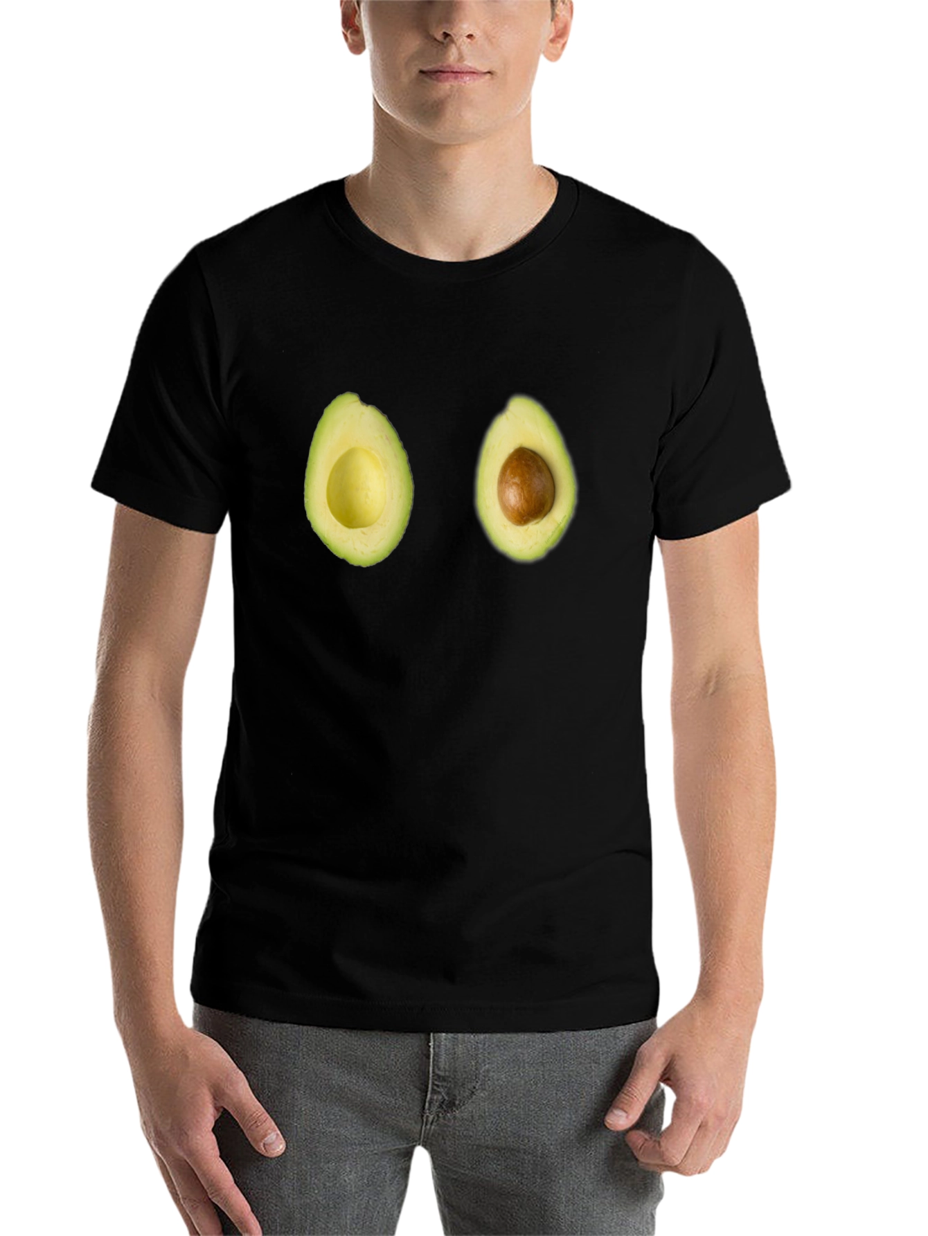 Black Avocado Halves Graphic Tee - Fun & Unique Design view 7