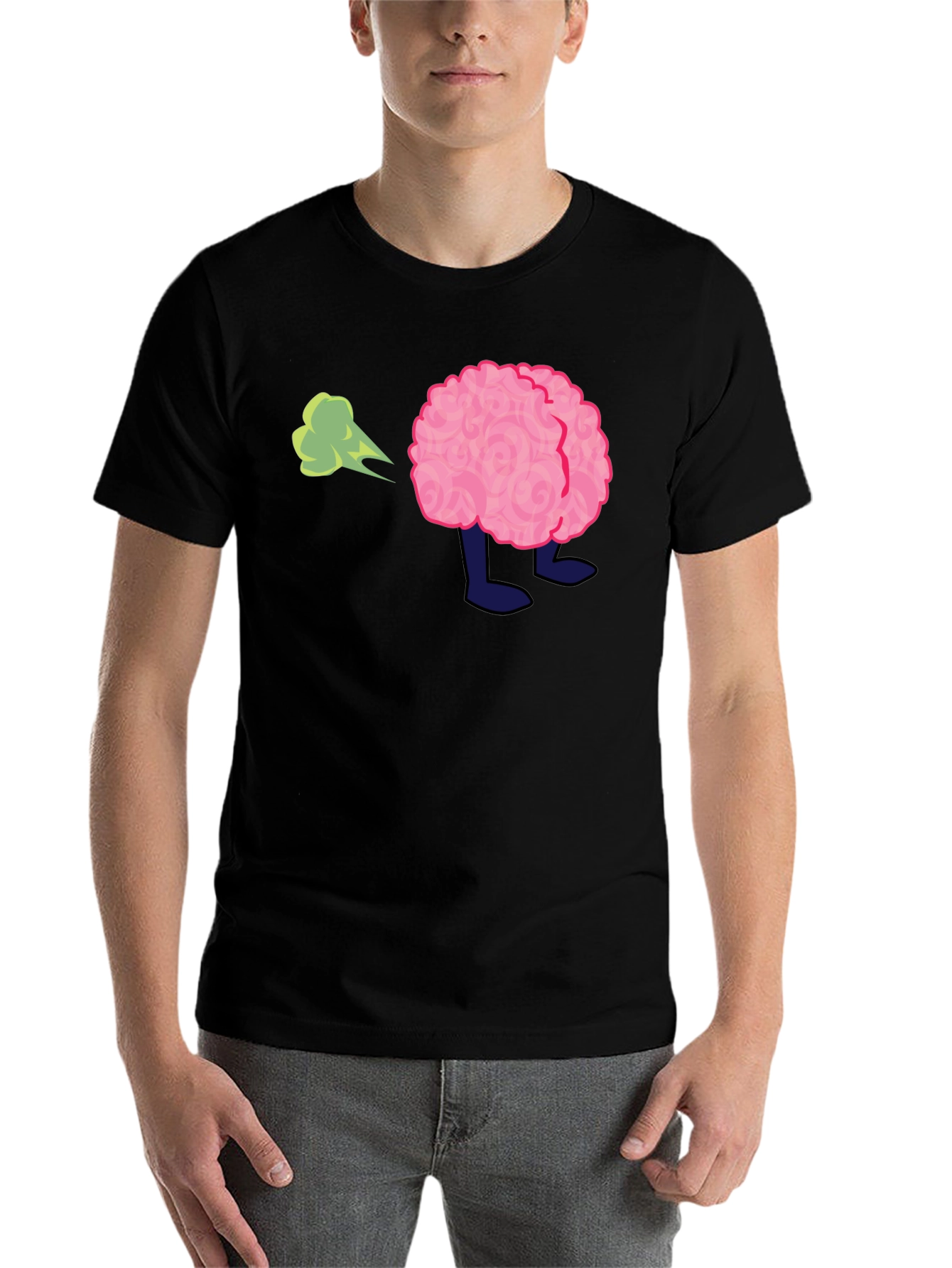 Black Funny Brain Fart T-Shirt - Adult Humor Tee view 7