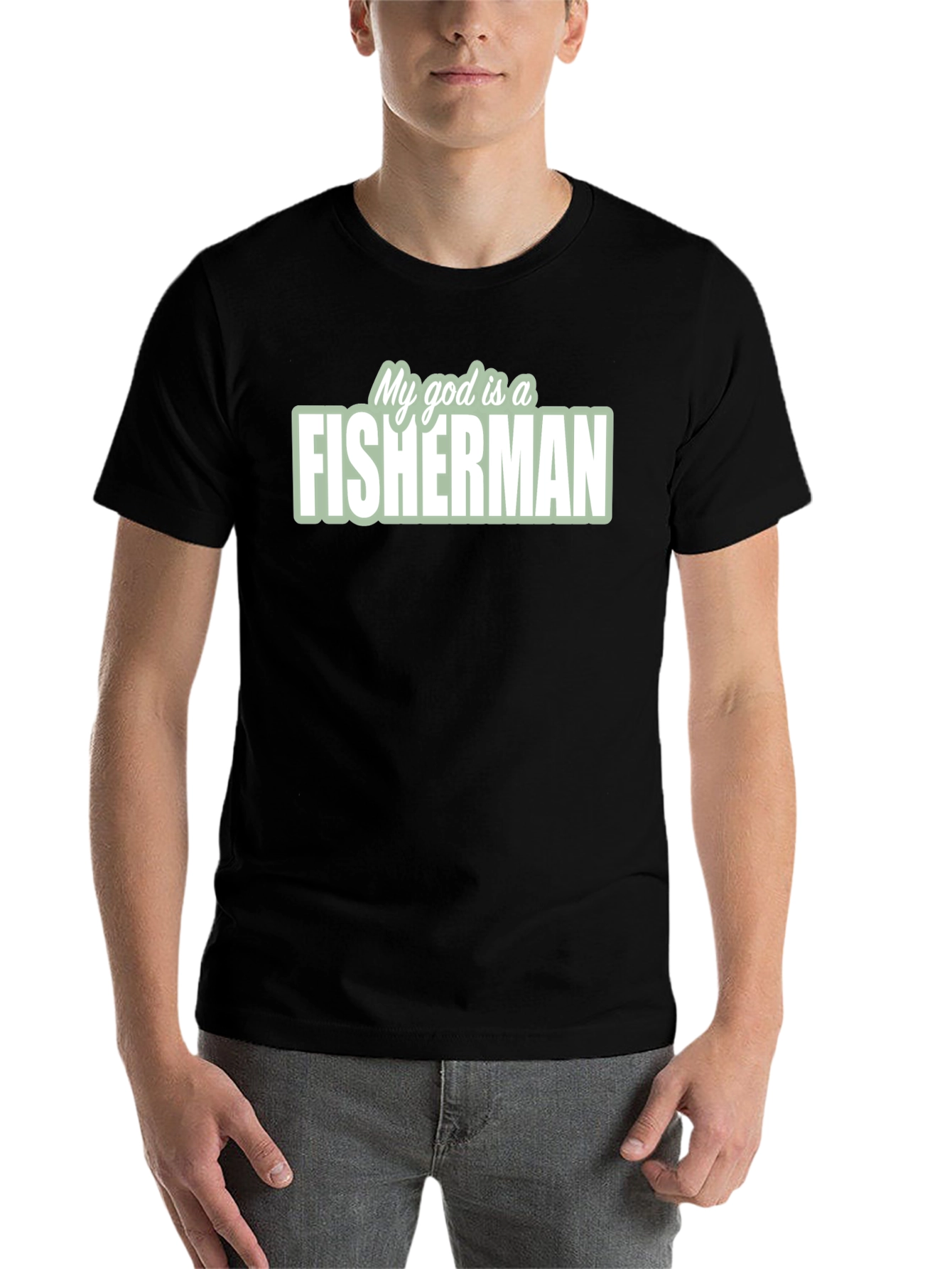Black My God is a Fisherman T-Shirt - Black view 7
