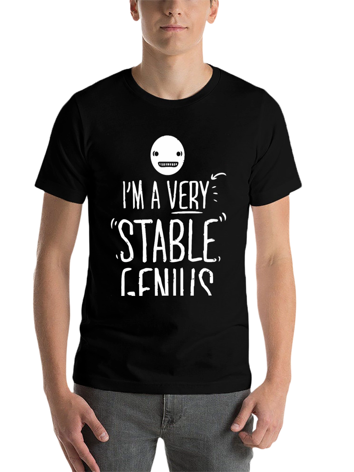 Black I'm A Very Stable Genius T-Shirt view 7