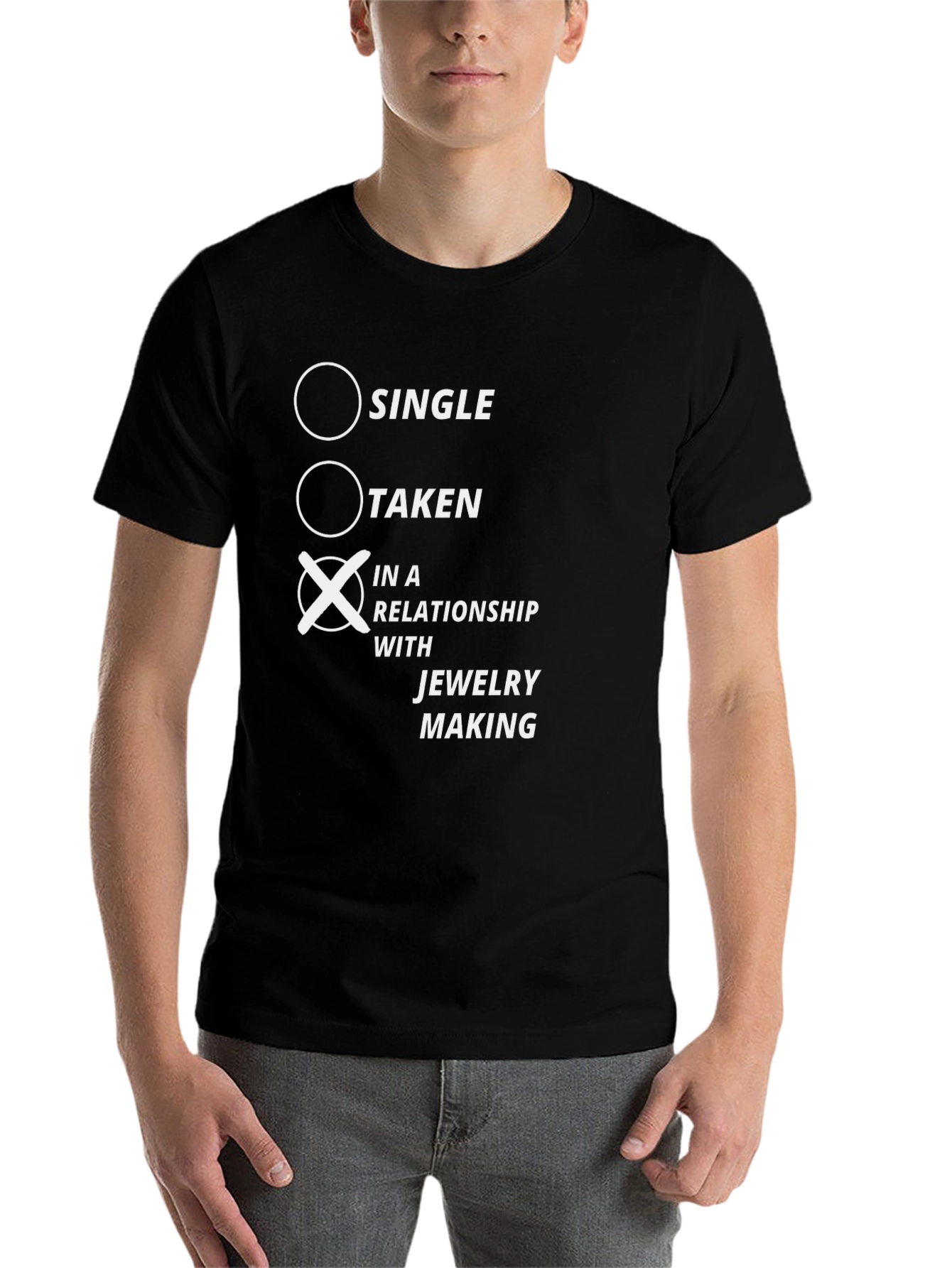 Black Jewelry Making Relationship T-Shirt - Black view 7