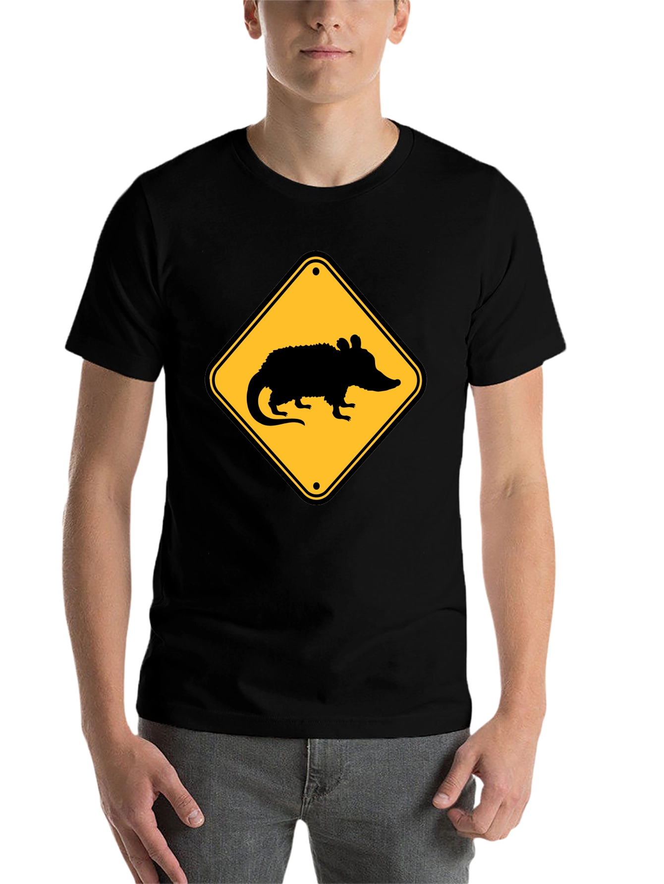 Black Opossum Crossing T-Shirt - Black view 7