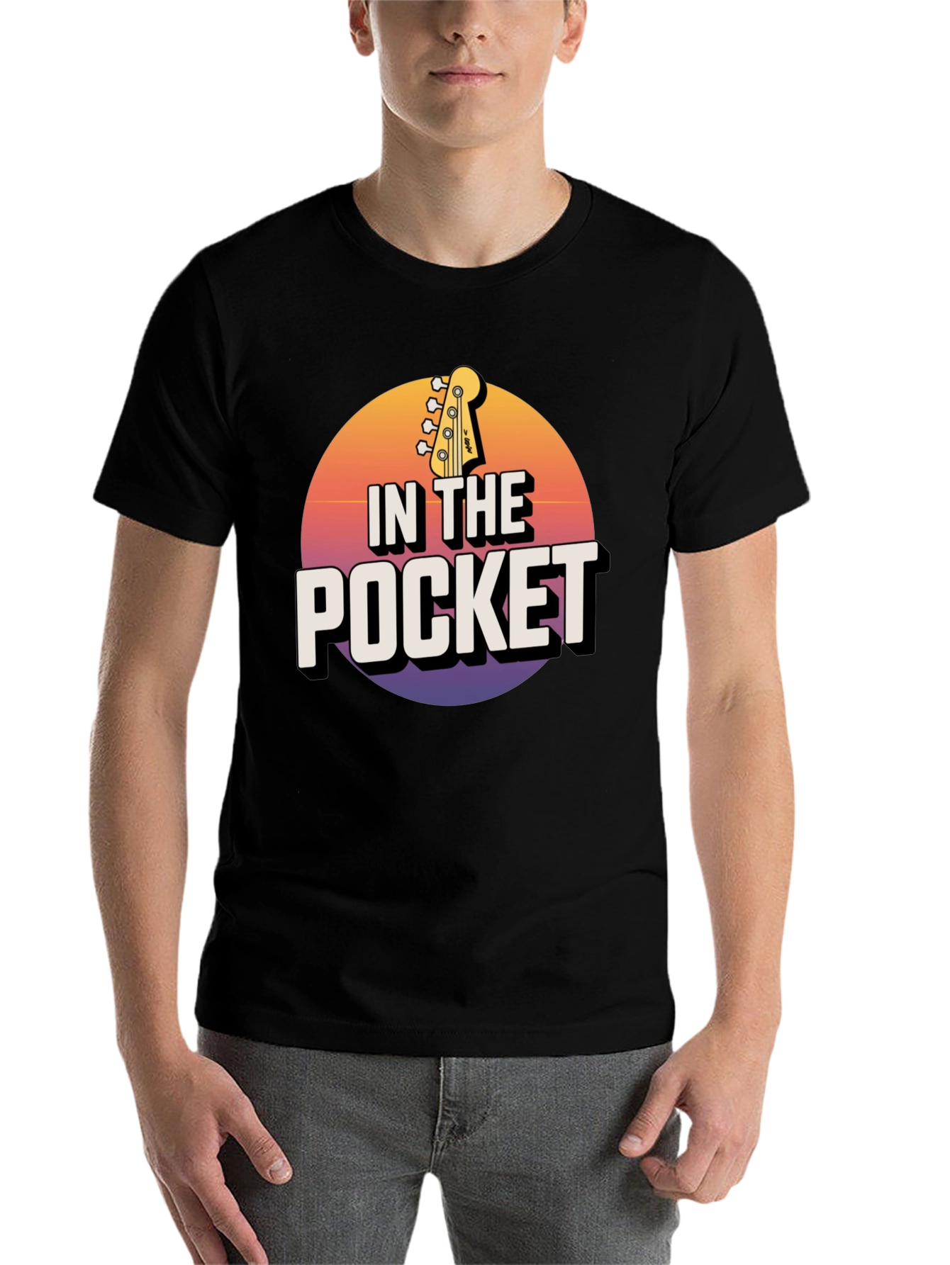 Black In the Pocket Bass Guitar Graphic Tee view 7