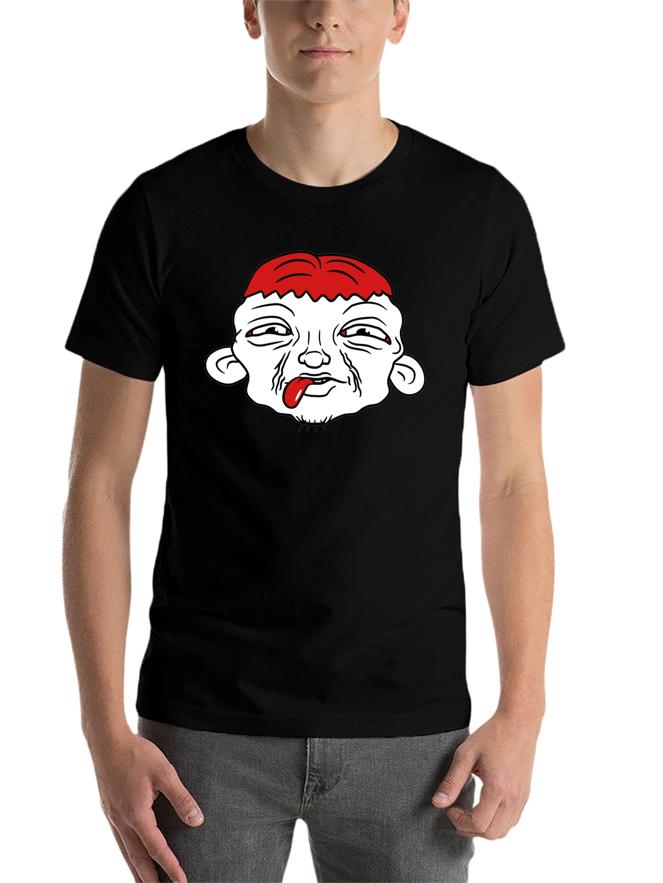 Black Funny Brain Cartoon Graphic T-Shirt view 7