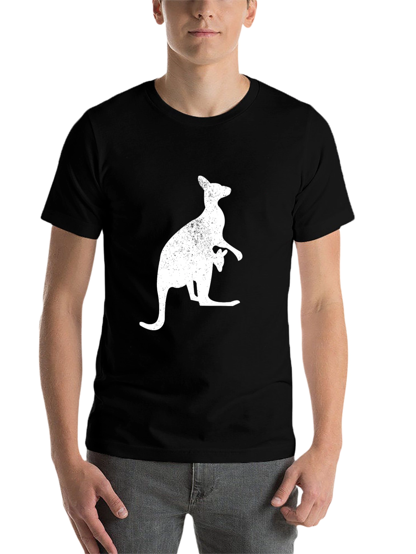 Black Kangaroo Graphic T-Shirt - Black view 7