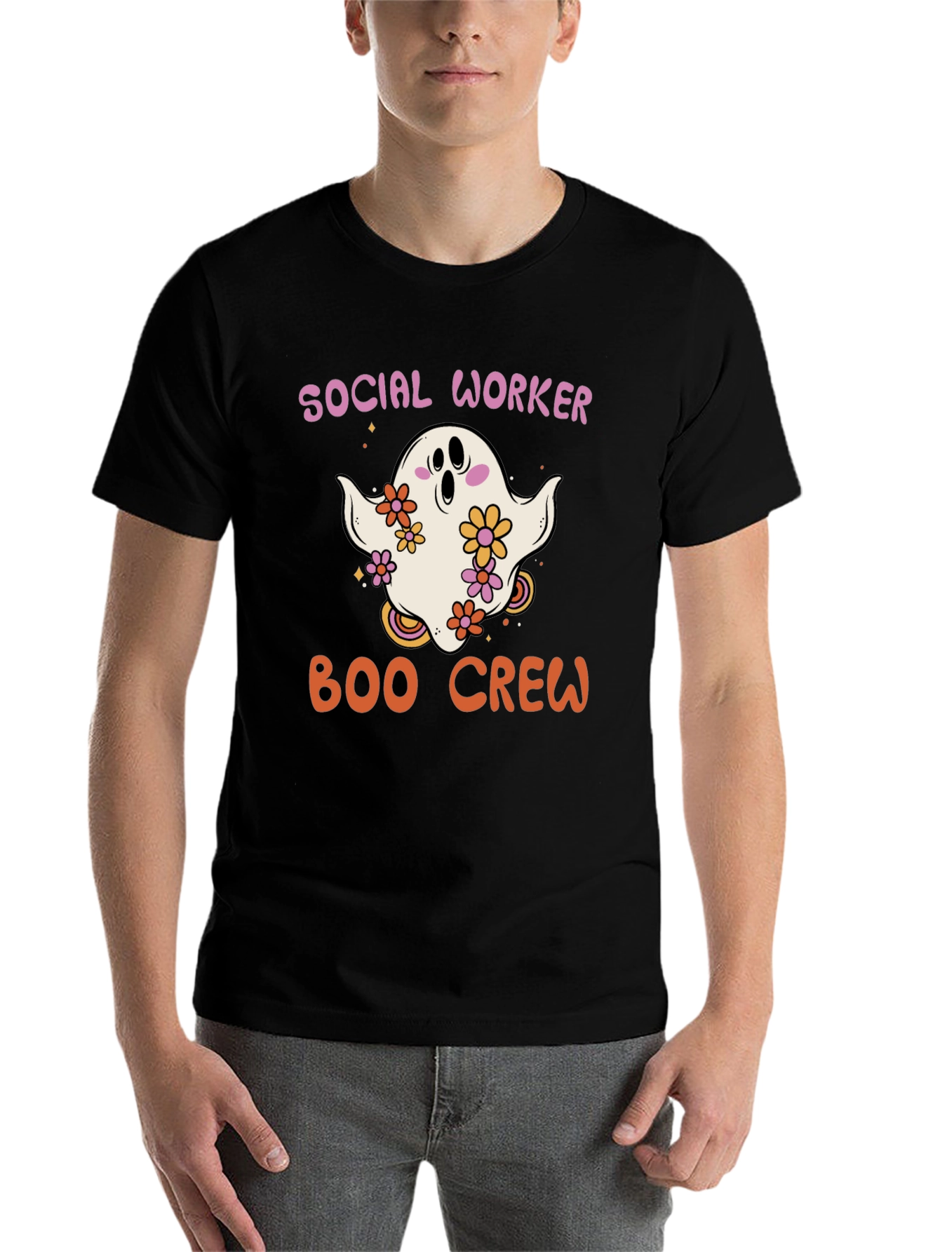 Black Social Worker Boo Crew T-Shirt view 7