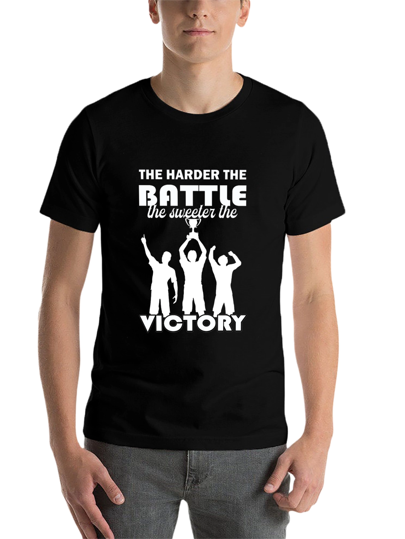 Black The Harder the Battle Victory T-Shirt view 7