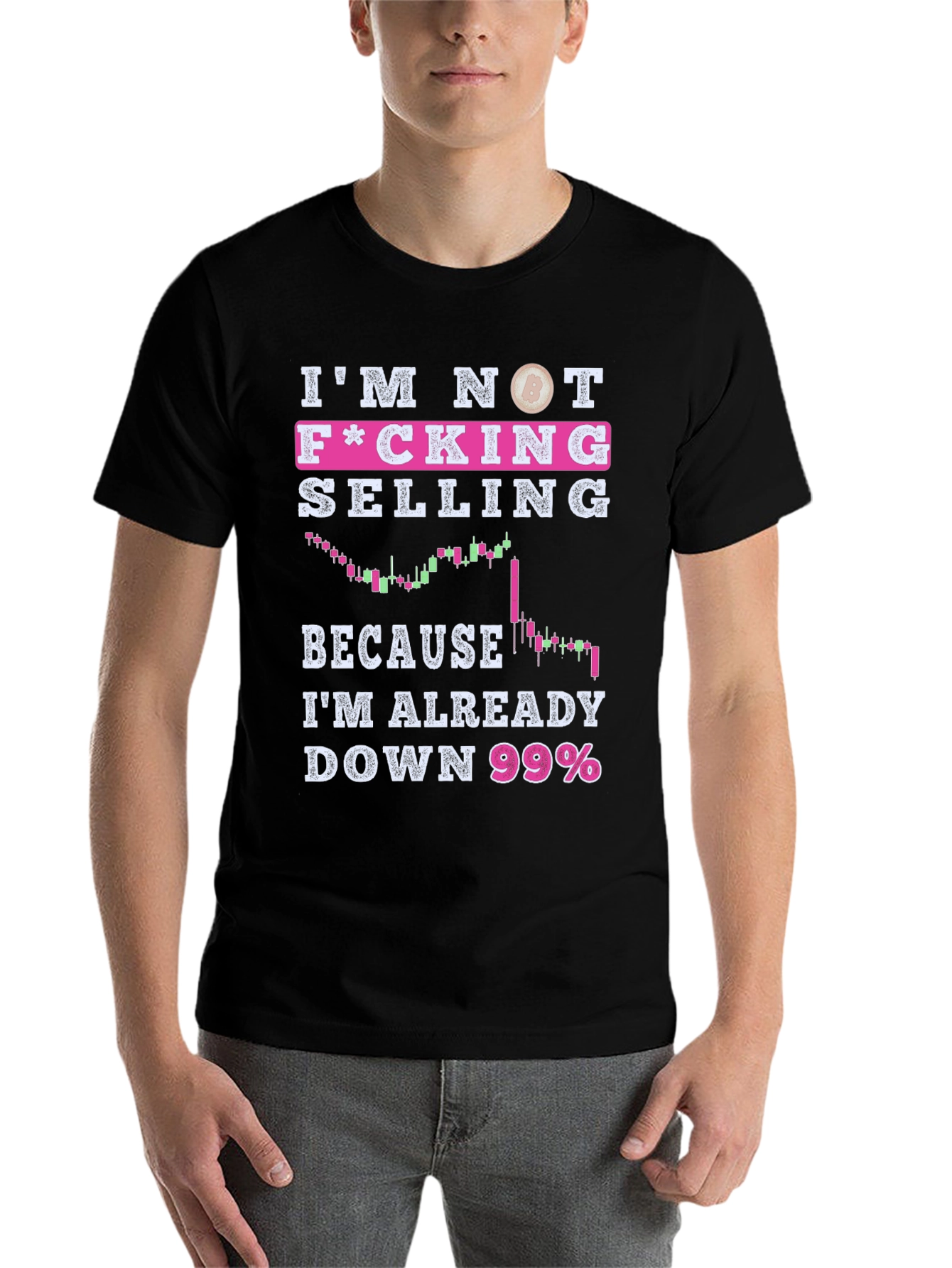Black I'm Not F*cking Selling Black T-Shirt view 7