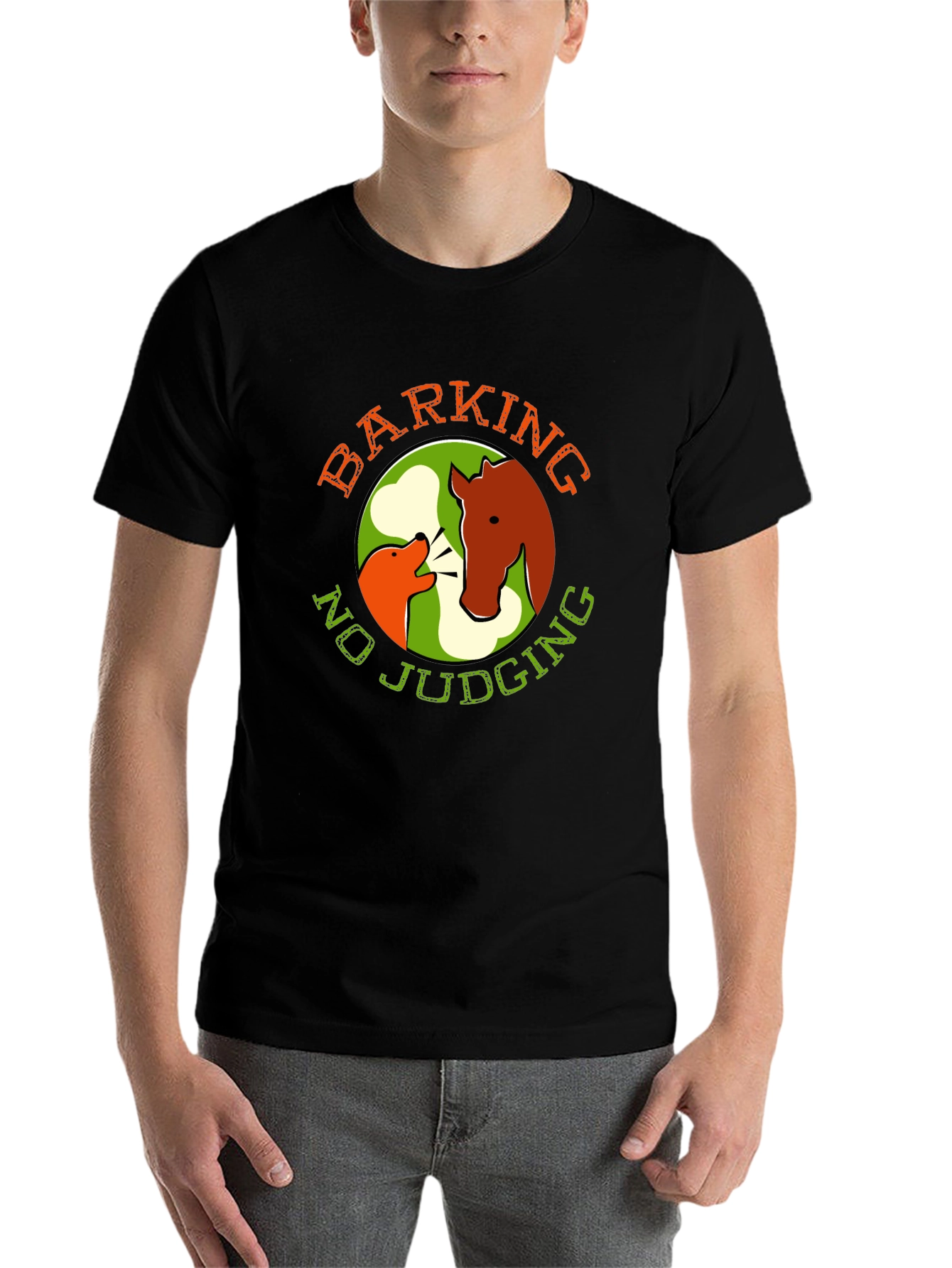 Black Barking No Judging Graphic Tee view 7