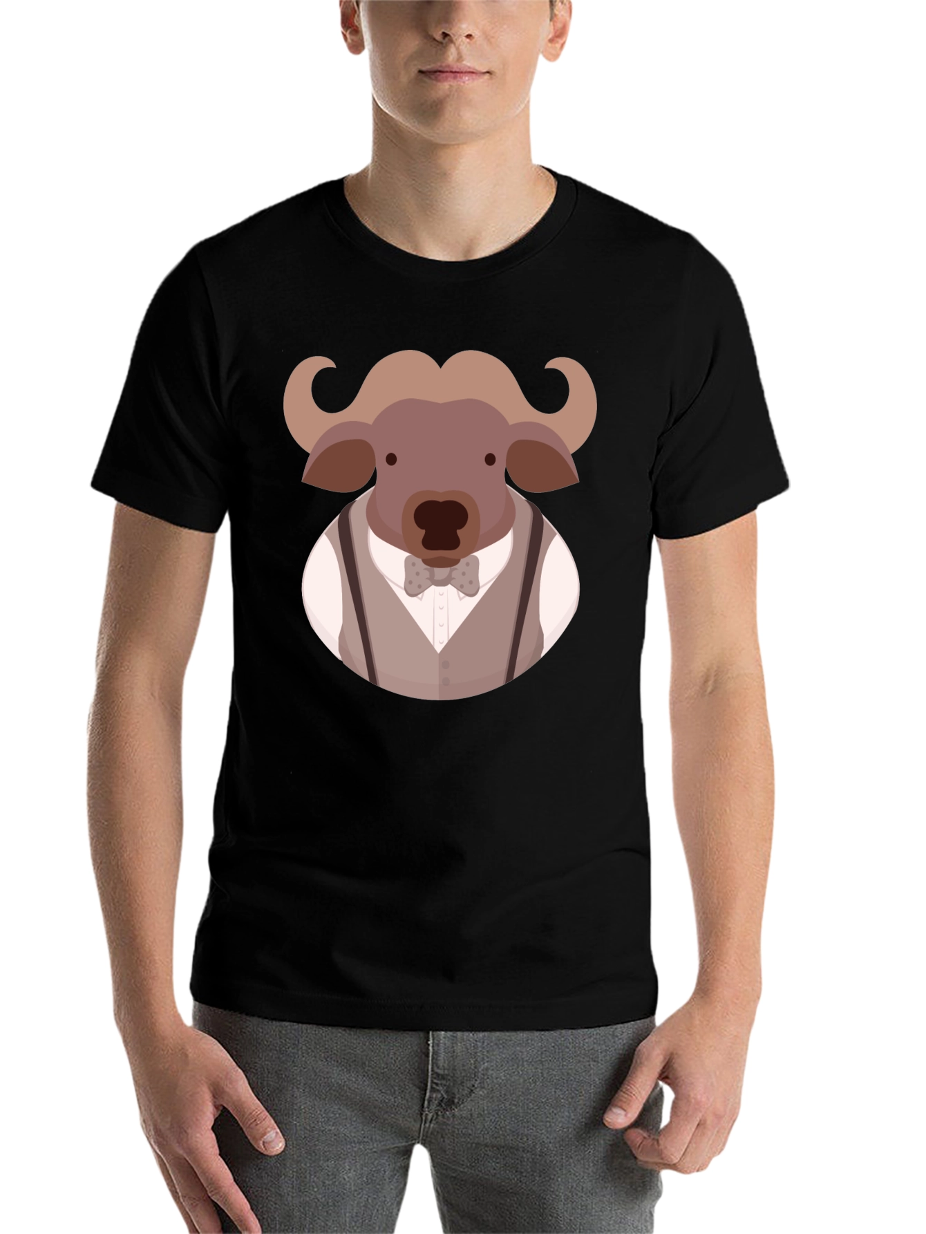 Black Buffalo Gentleman Graphic Tee - Black Cotton Blend view 7