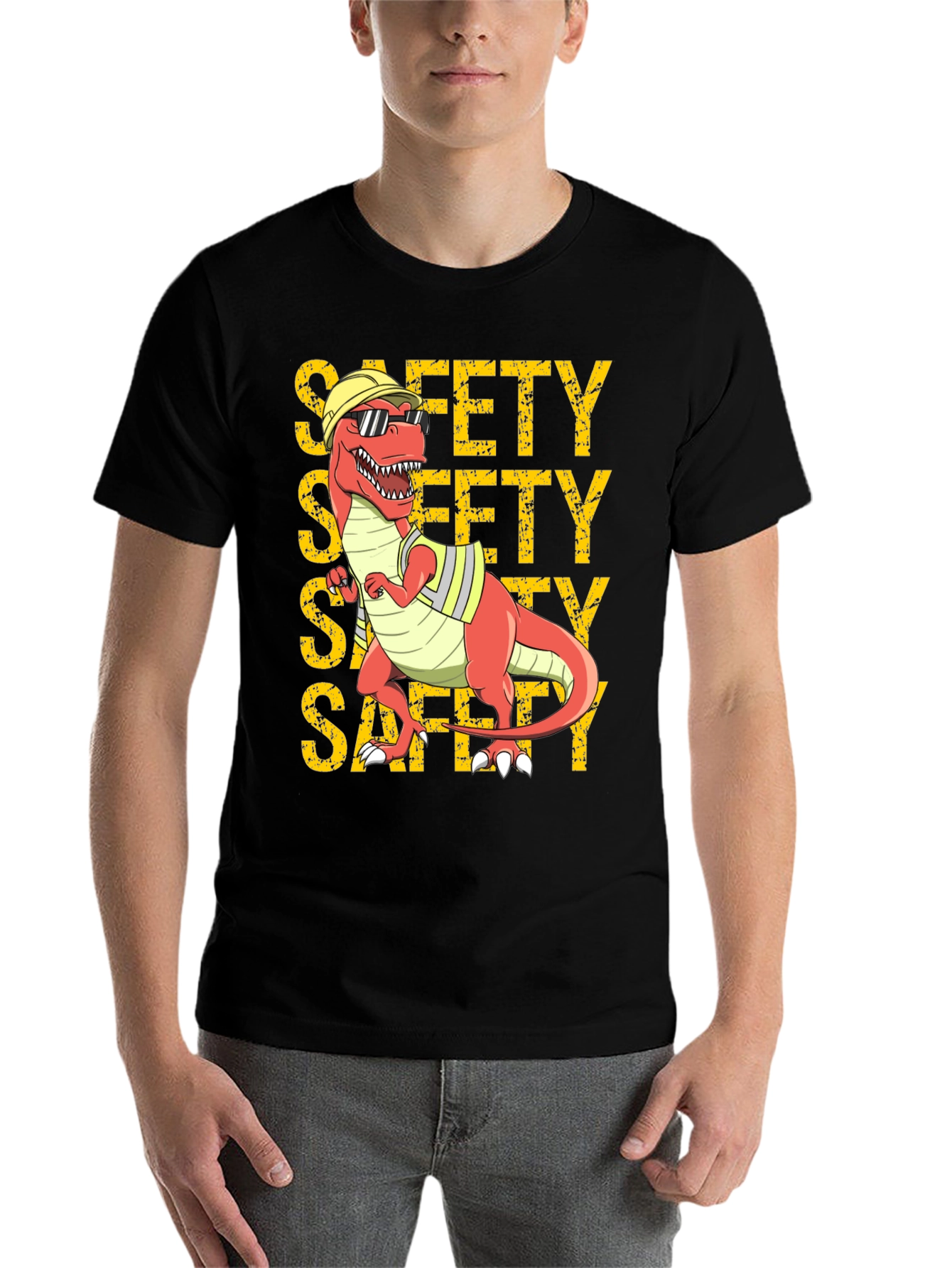 Black Safety Dino T-Shirt view 7