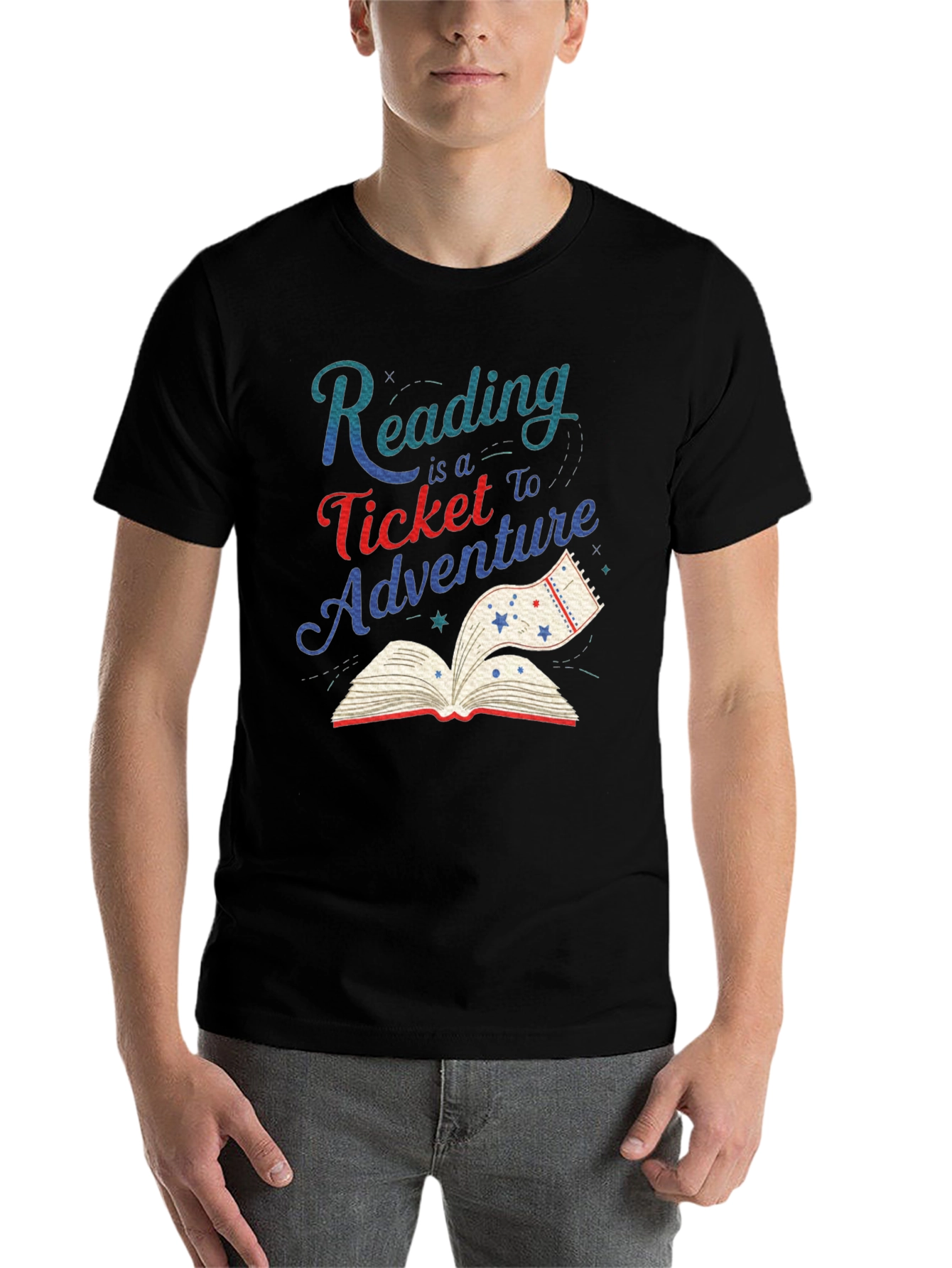Black Reading Adventure Graphic Tee view 7